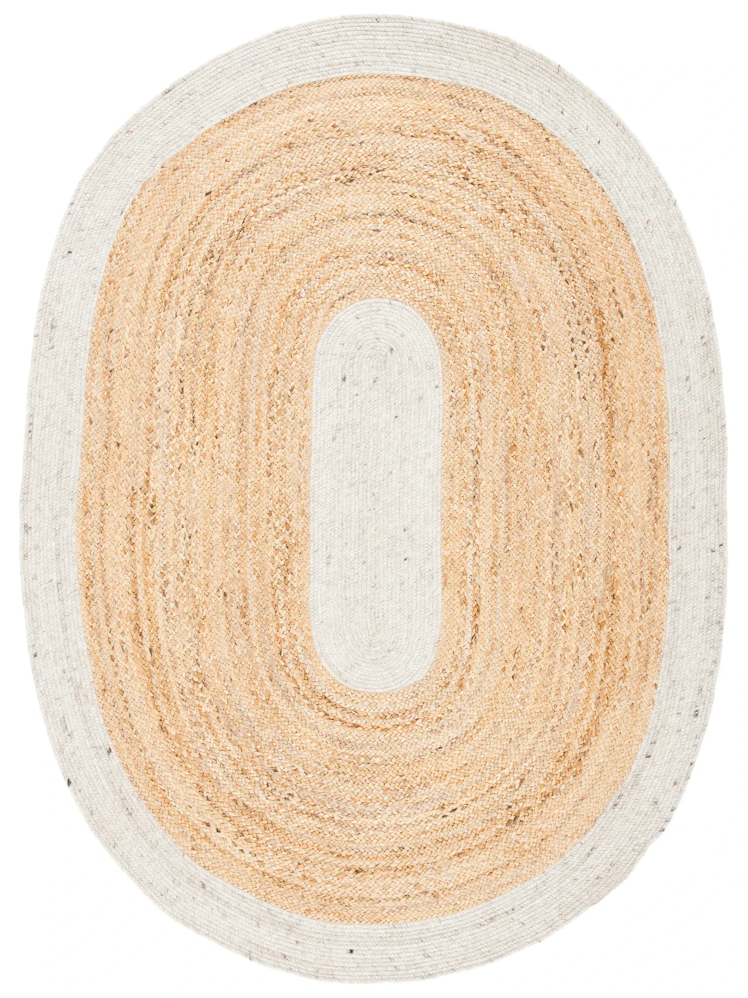 Braided Coastal Concentric Jute & Wool Hand-Woven Rug