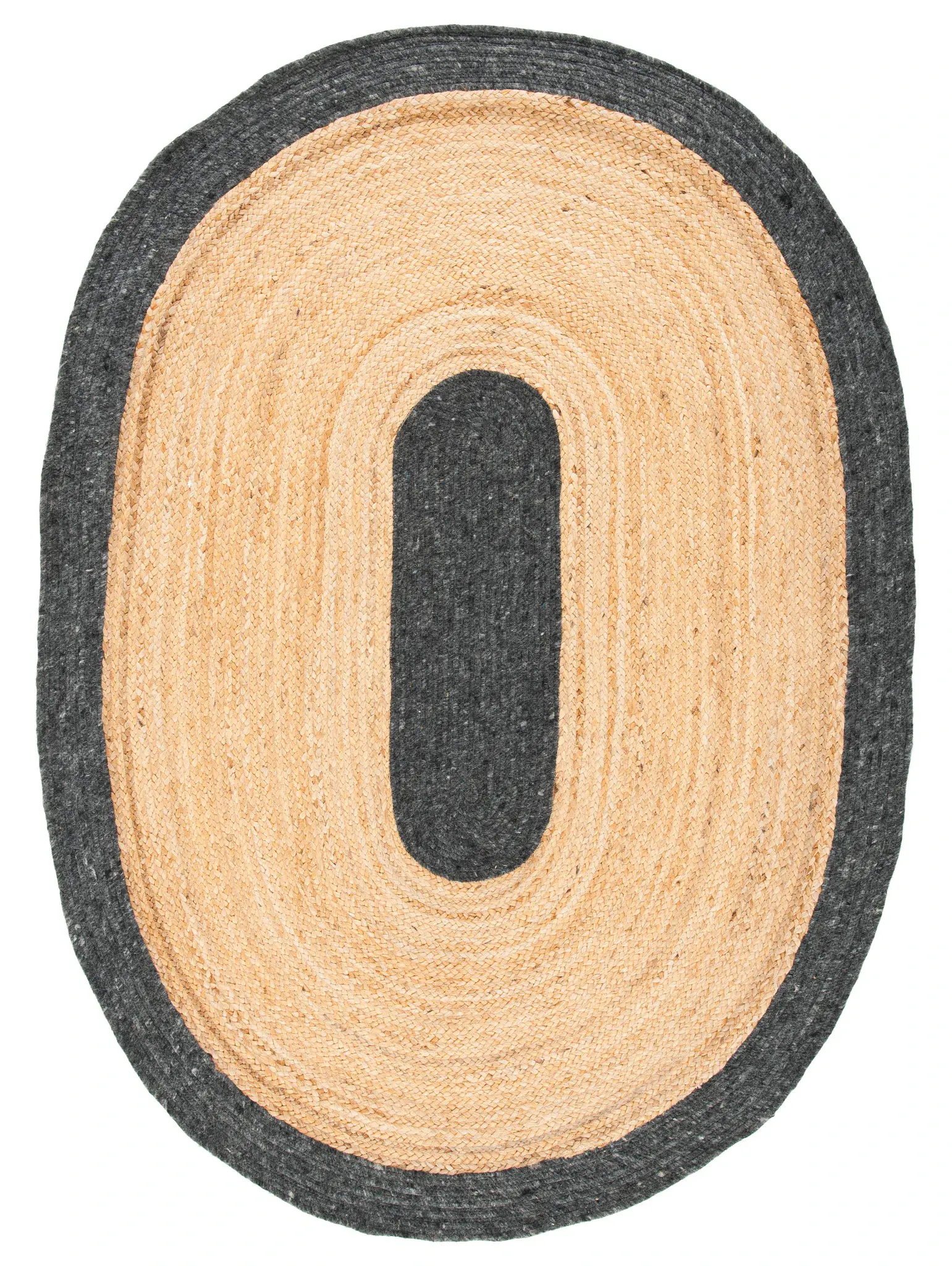 Braided Coastal Concentric Jute & Wool Hand-Woven Rug