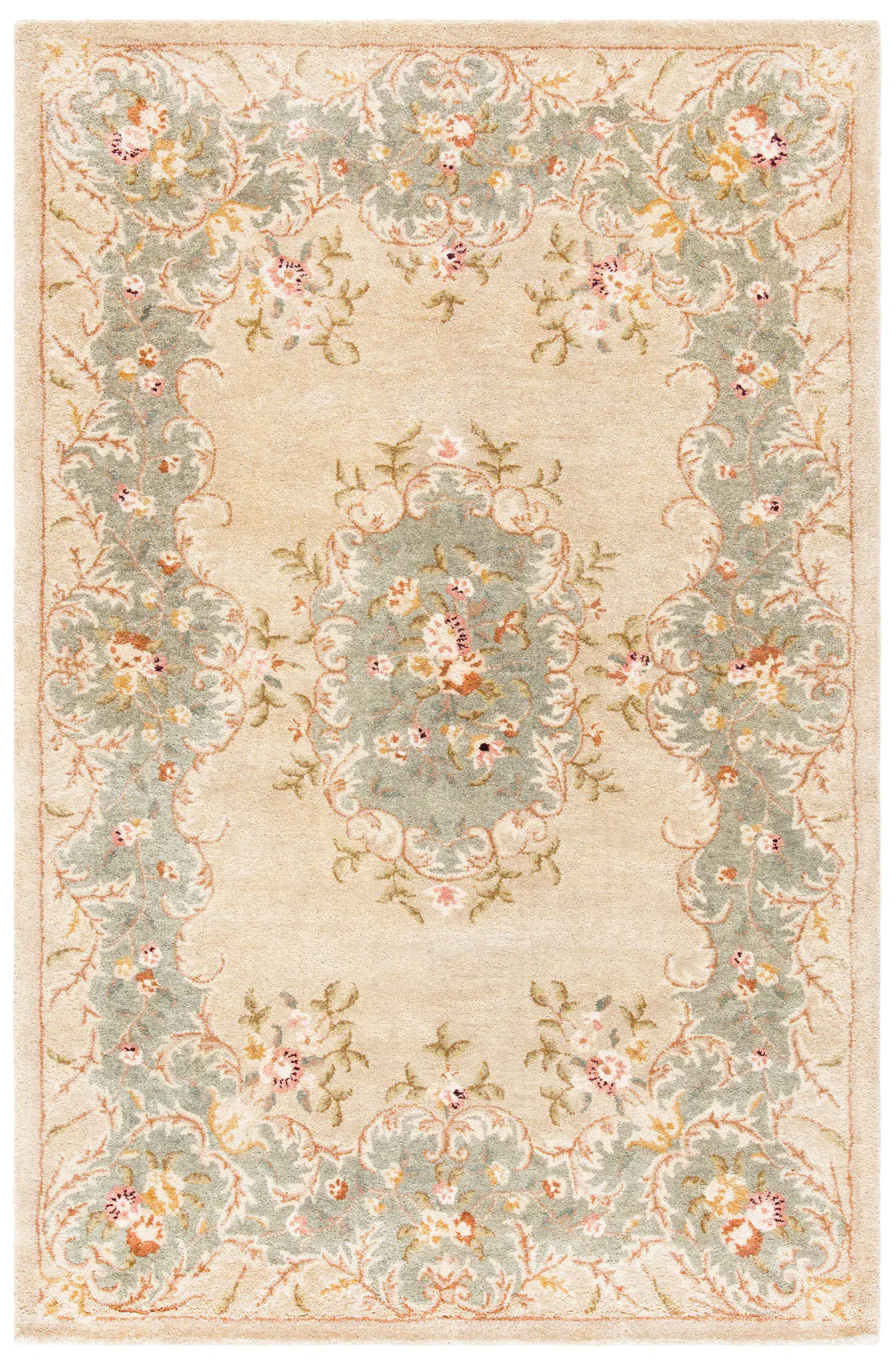 Bergama Floral Medallion Hand-Tufted Wool Rug
