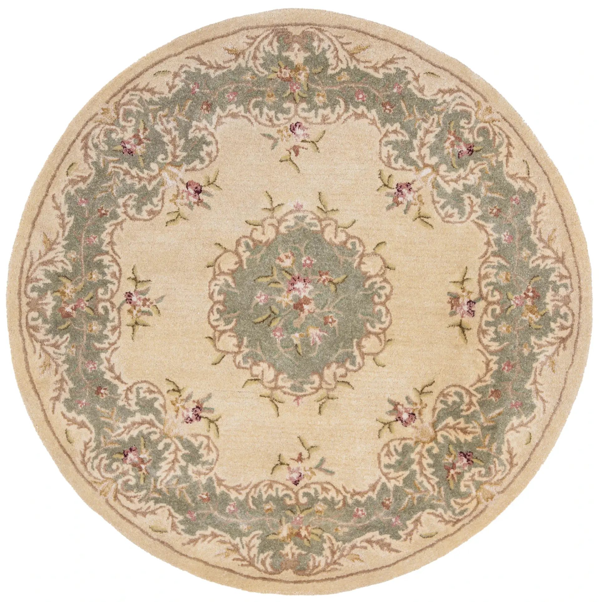 Bergama Floral Medallion Hand-Tufted Wool Rug