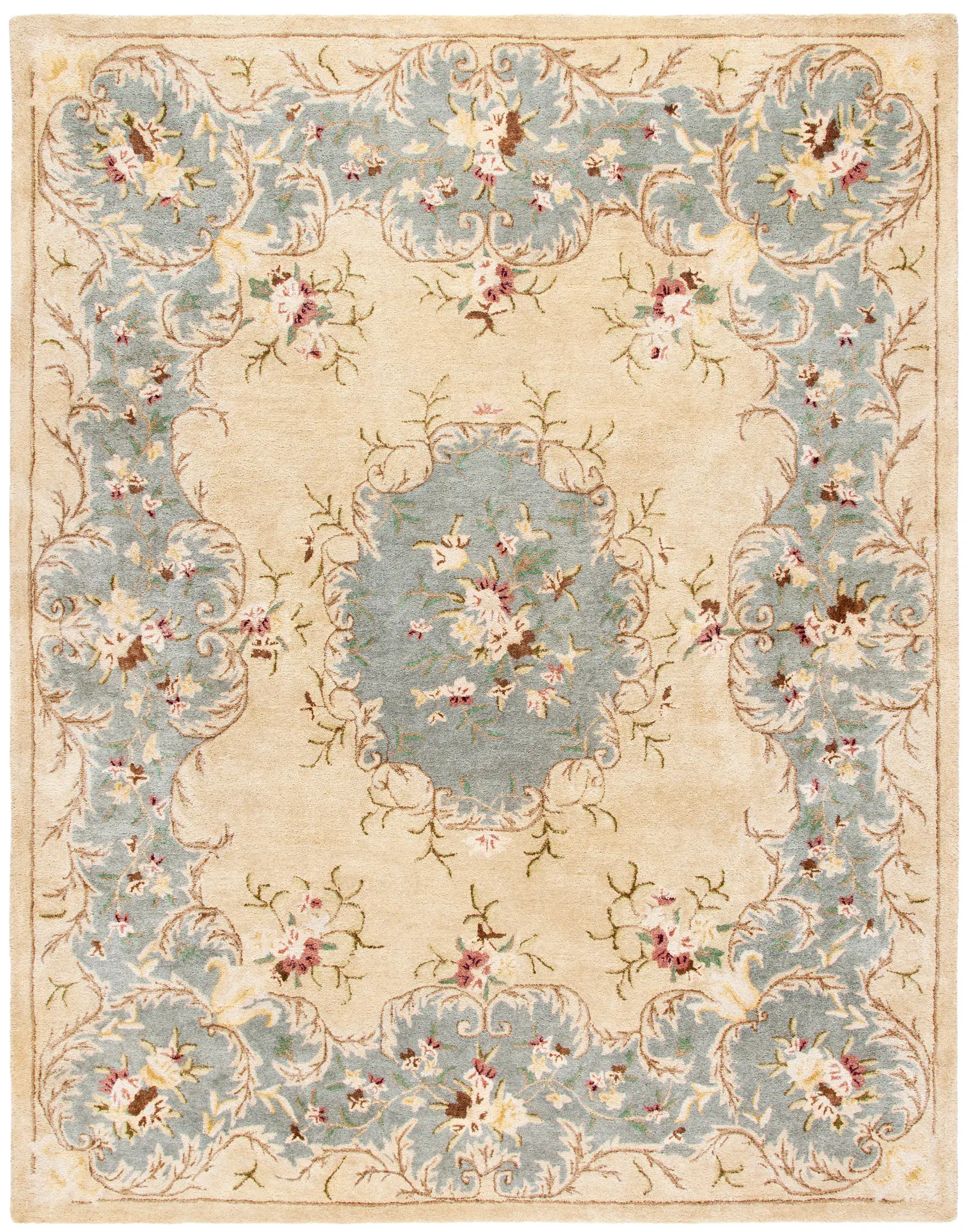 Bergama Floral Medallion Hand-Tufted Wool Rug