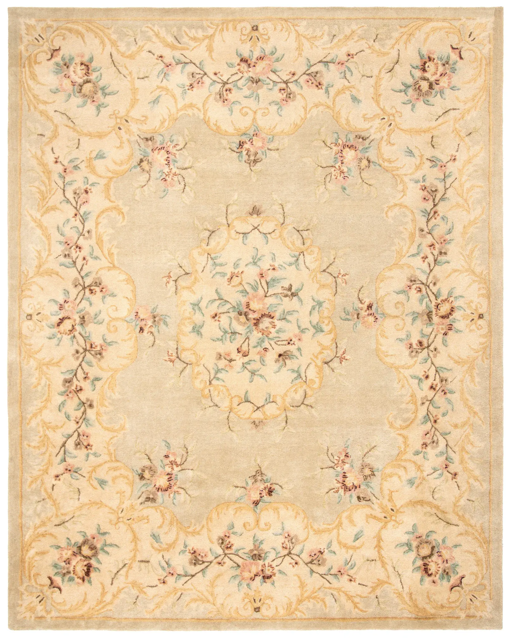 Bergama Floral Medallion Hand-Tufted Wool Rug