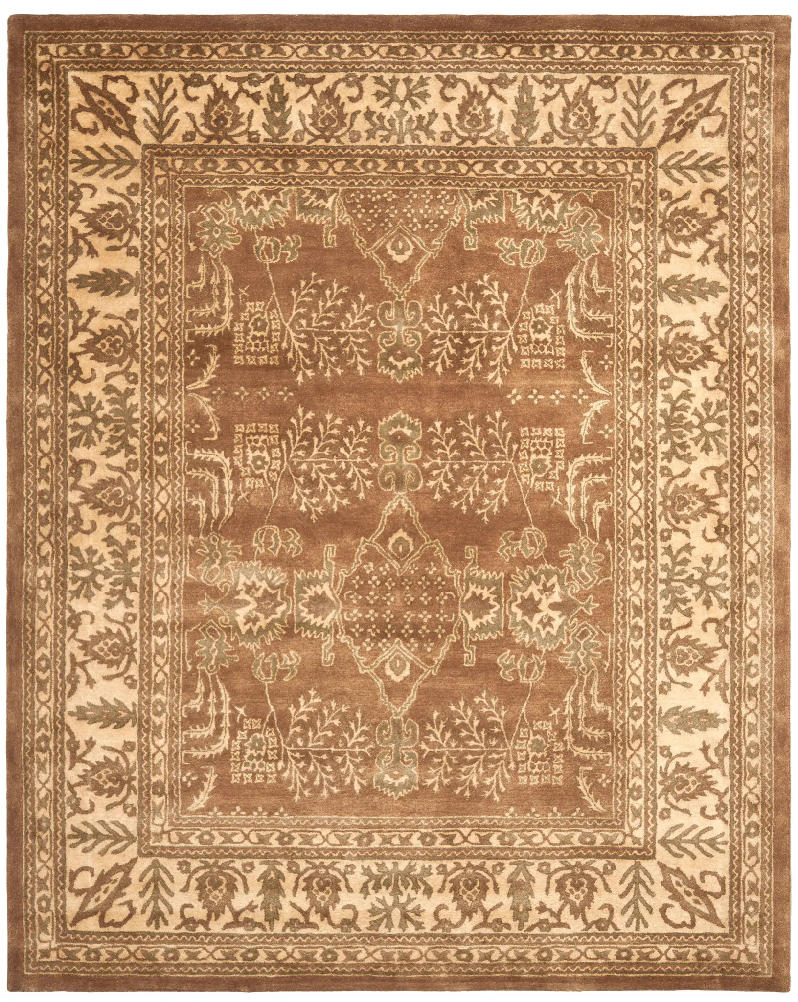Bergama Botanical Medallion Hand-Tufted Wool Rug