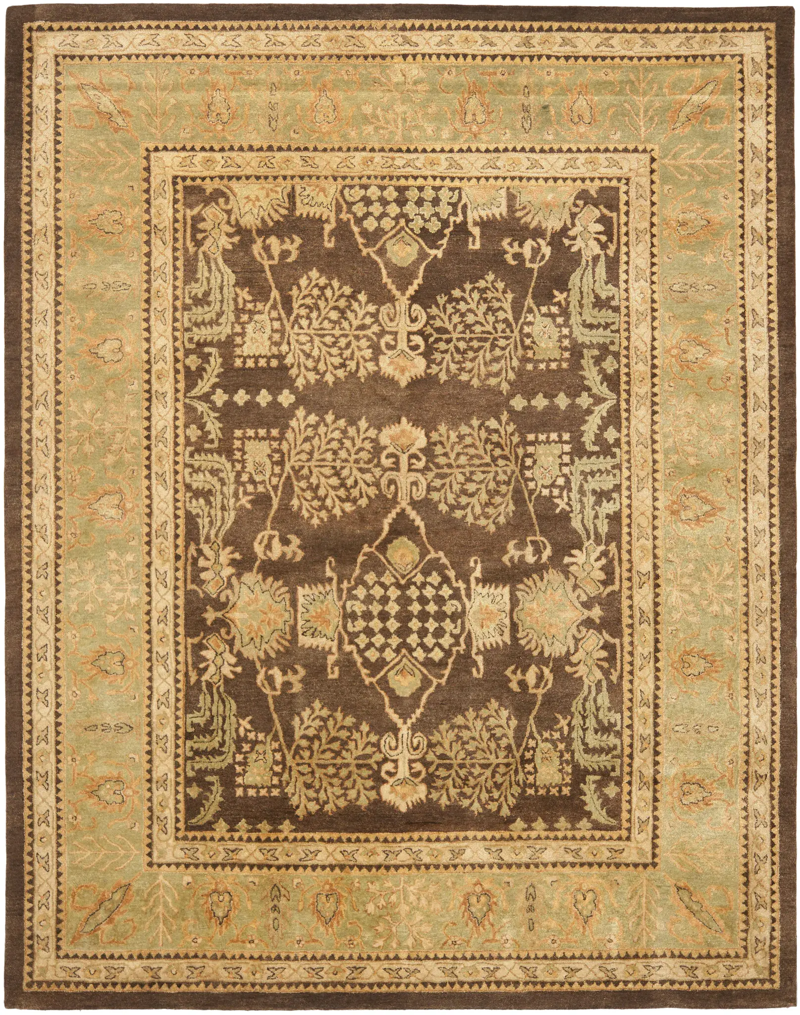 Bergama Botanical Medallion Hand-Tufted Wool Rug