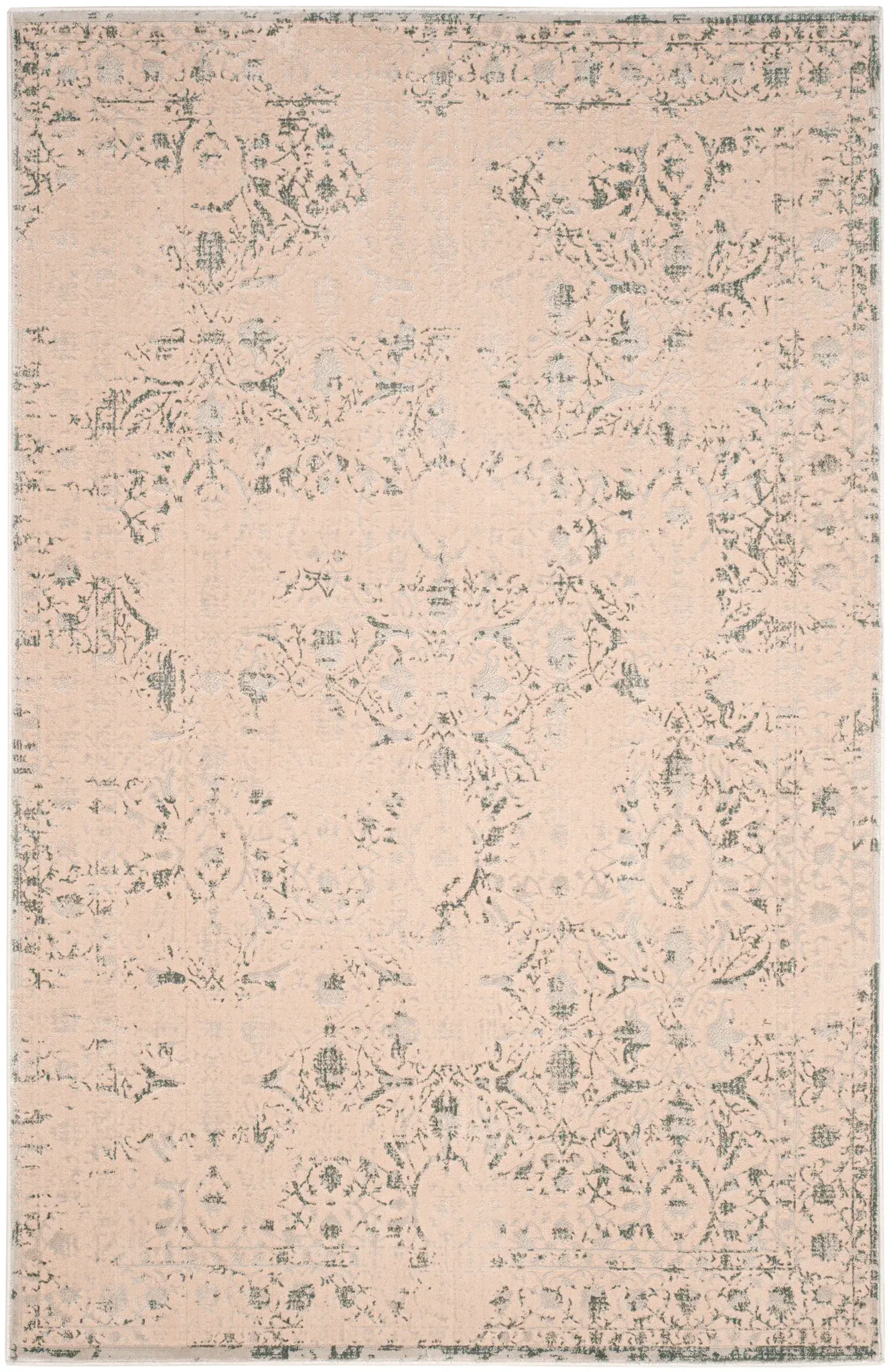 Brilliance Distressed Floral Bordered Rug