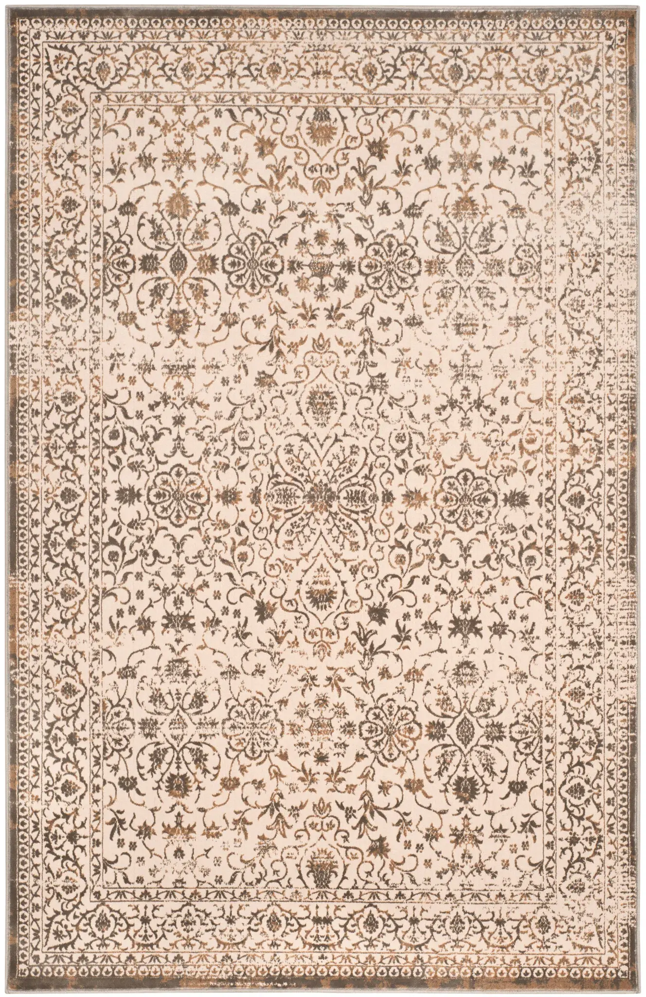 Brilliance Distressed Floral Medallion Rug