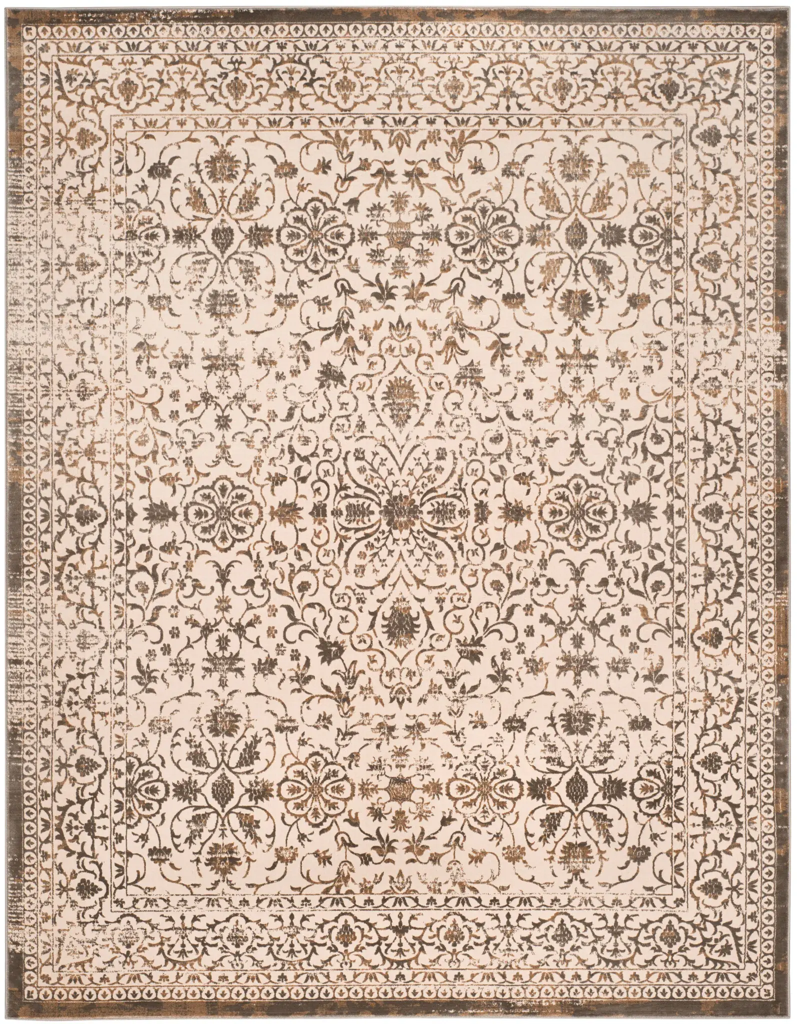 Brilliance Distressed Floral Medallion Rug