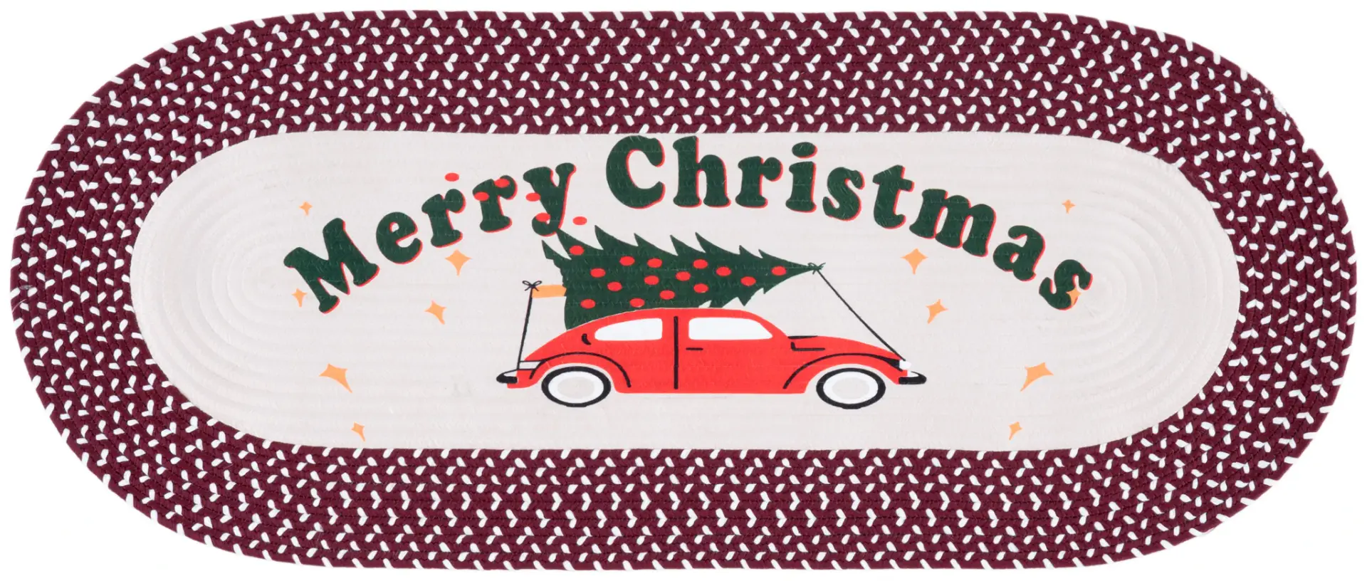 Braided Posters Christmas Car Hand-Woven Washable Rug