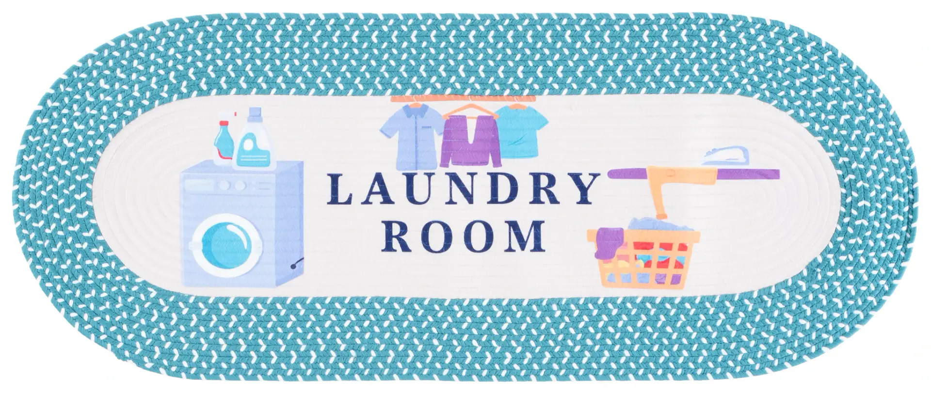 Braided Posters Laundry Room Hand-Woven Washable Rug