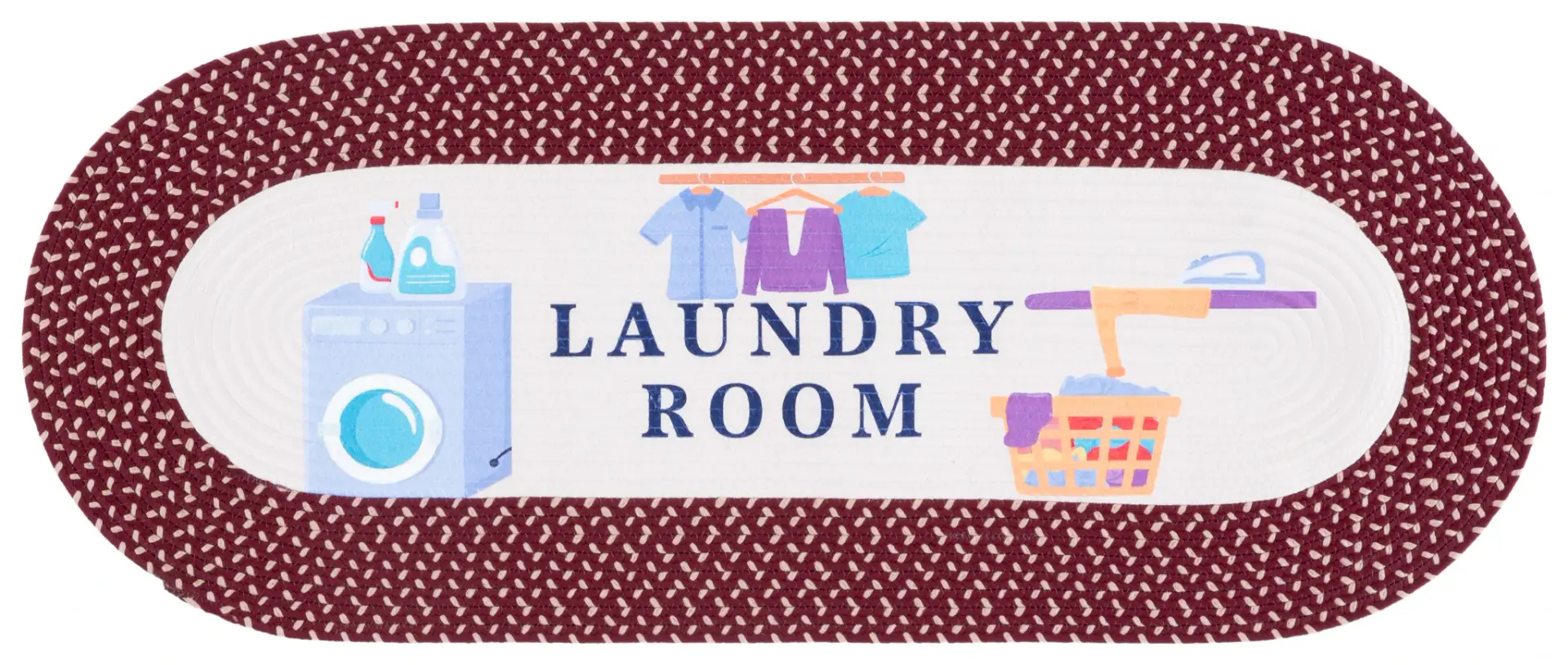Braided Posters Laundry Room Hand-Woven Washable Rug