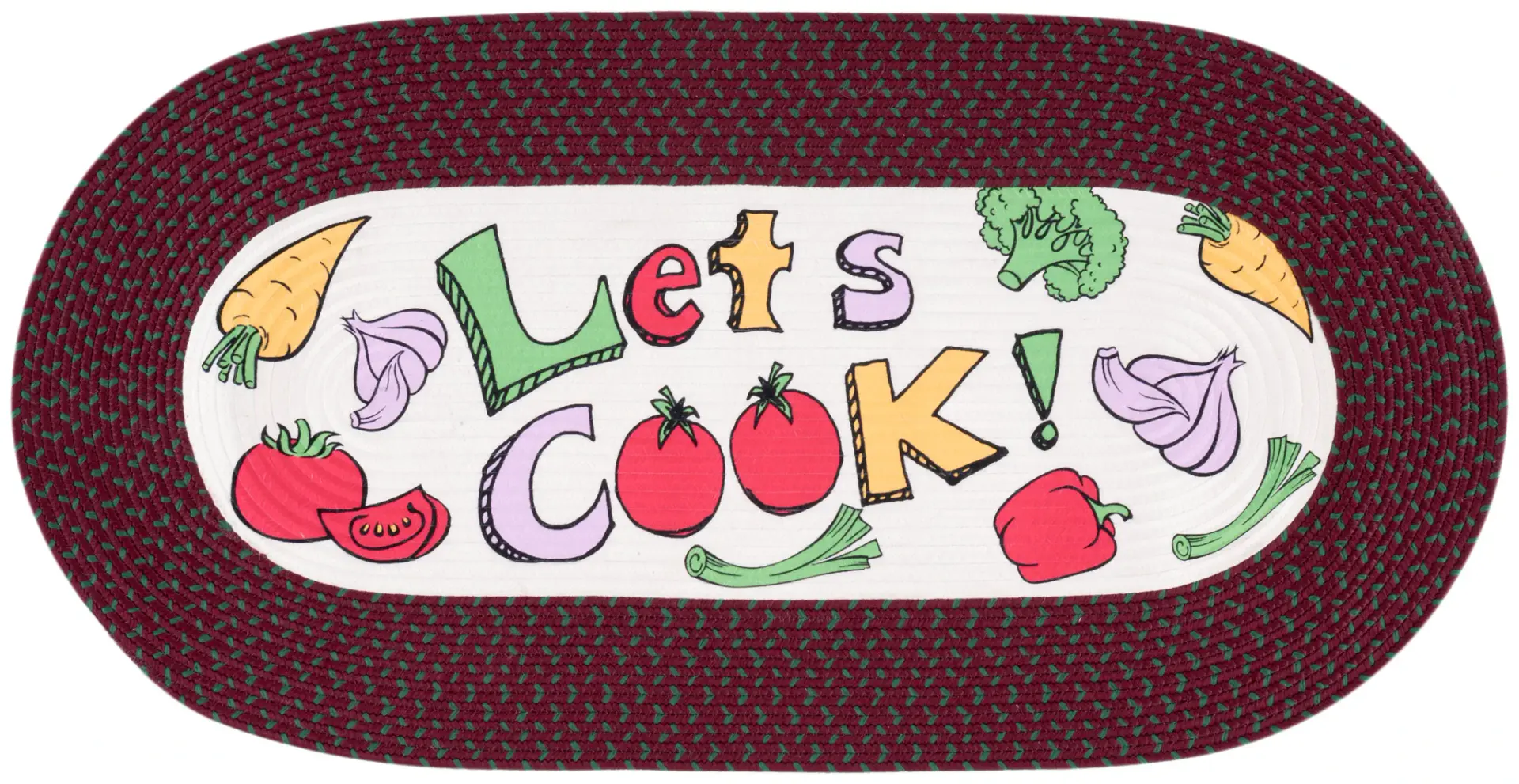 Braided Posters Kitchen Illustration Hand-Woven Washable Rug