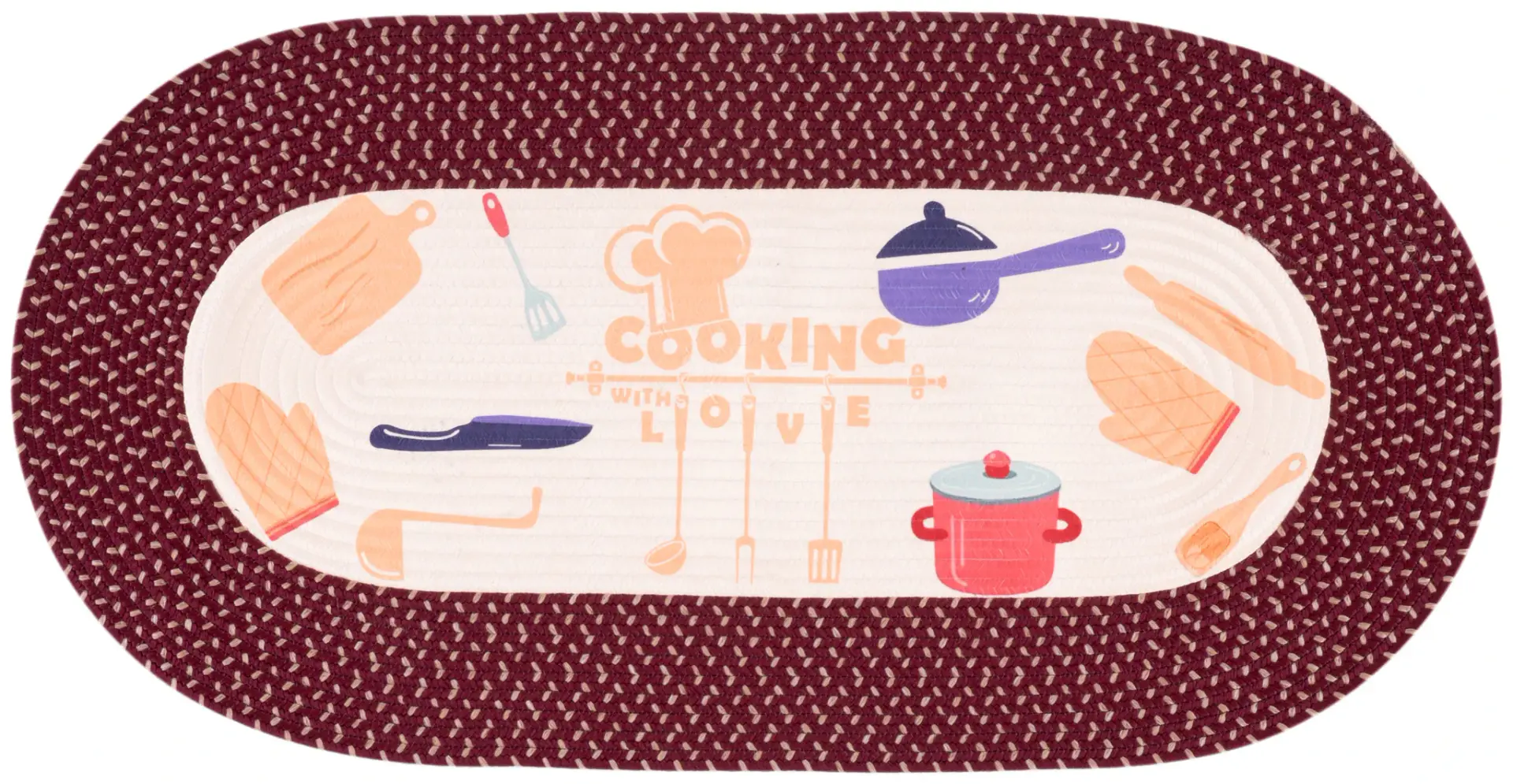 Braided Posters Kitchen Cookware Hand-Woven Washable Rug