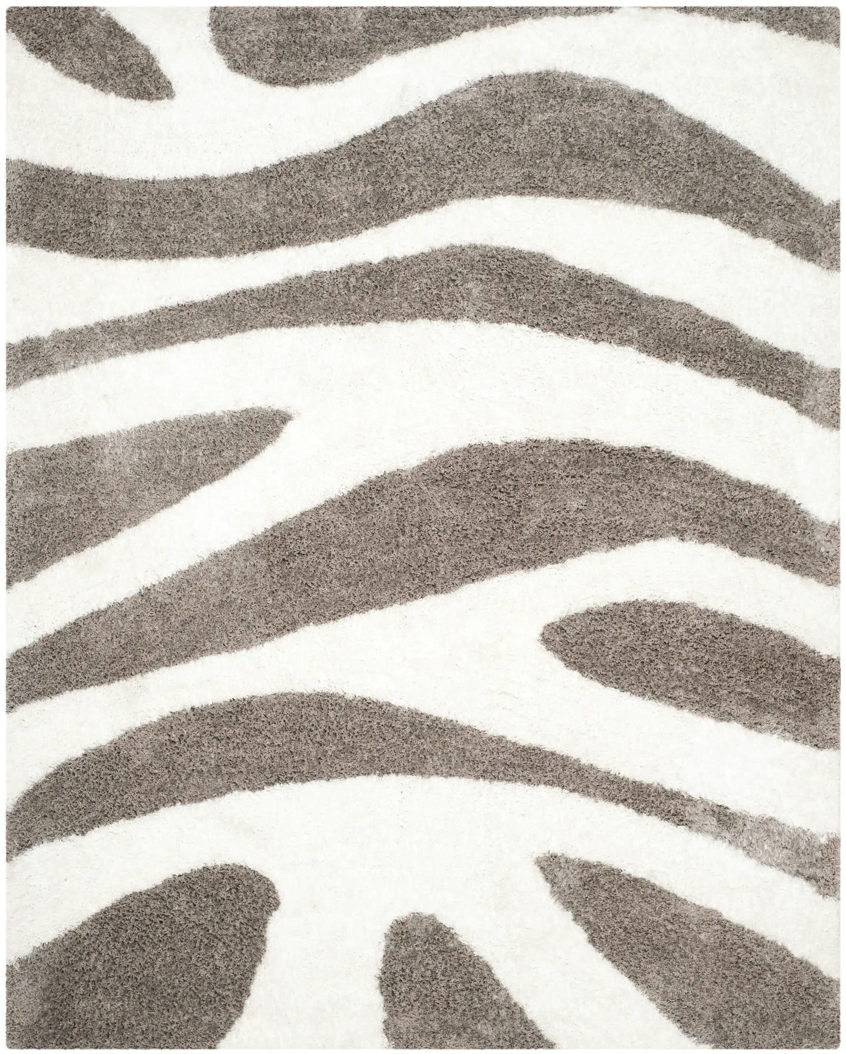 Barcelona Zebra Stripe Hand-Tufted Shag Rug