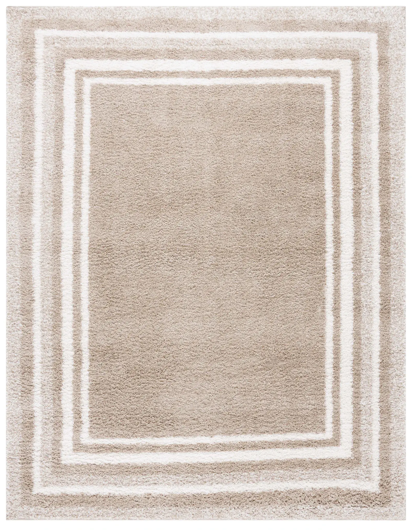 Border & Stripe Shag Concentric Border Rug