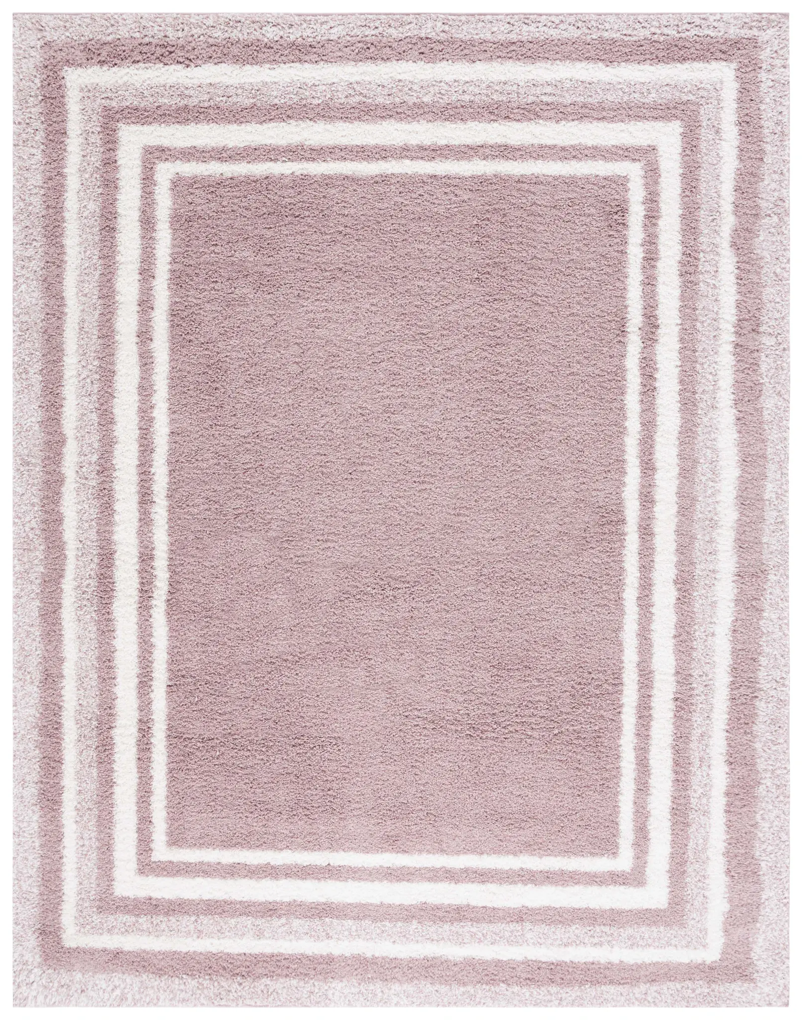 Border & Stripe Shag Concentric Border Rug