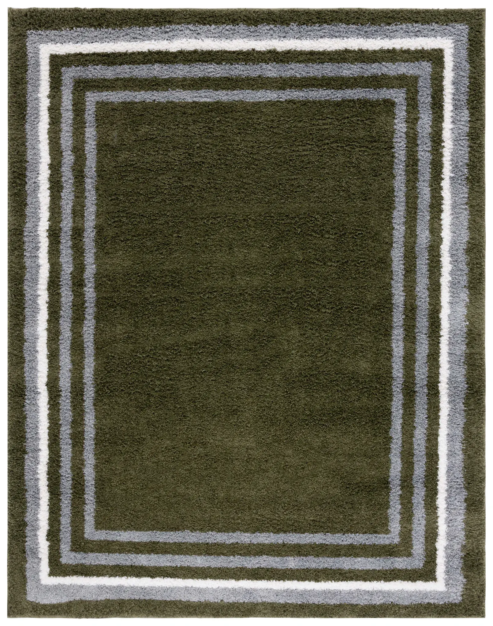 Border & Stripe Shag Concentric Border Rug