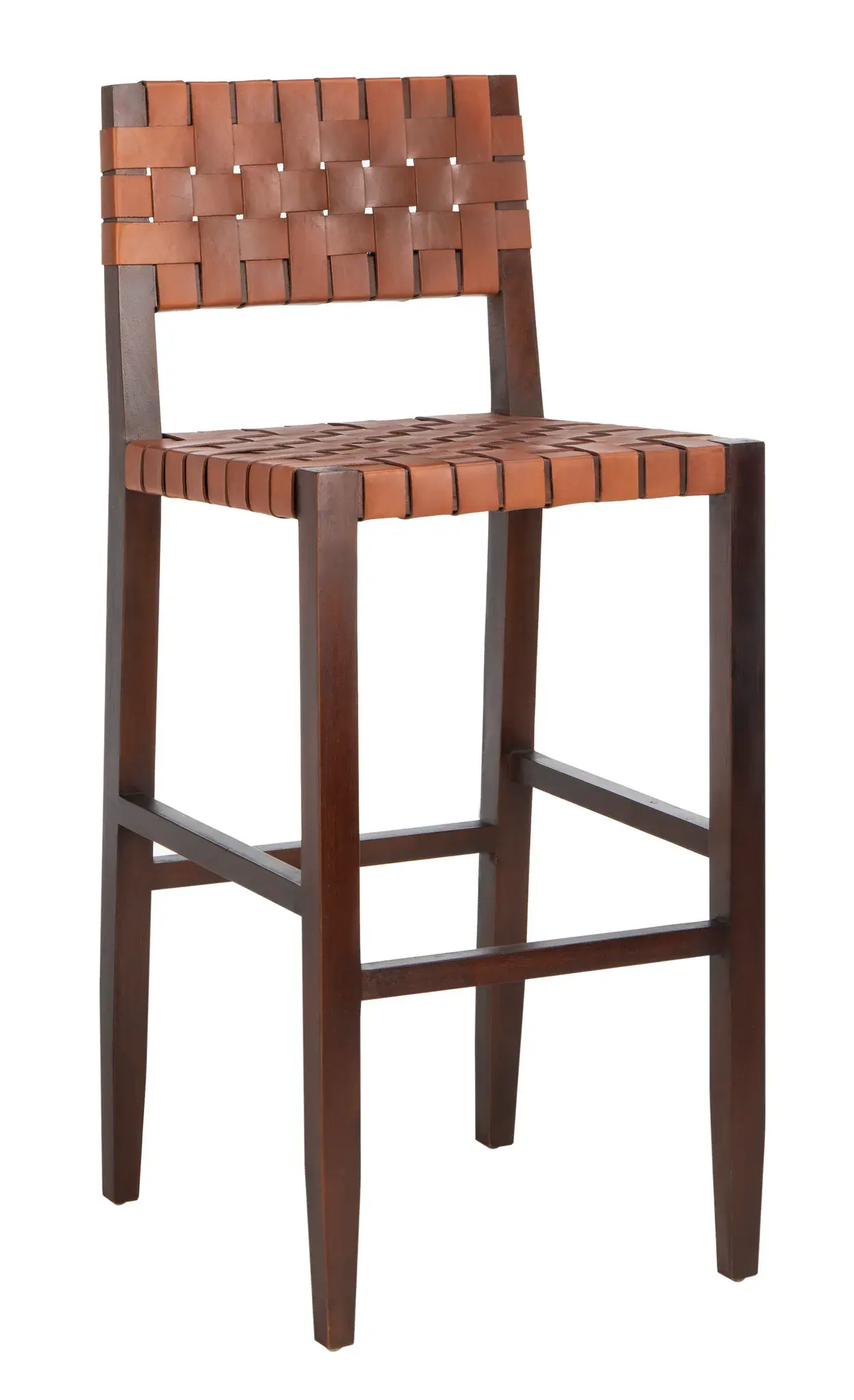 Paxton Woven Leather Barstool