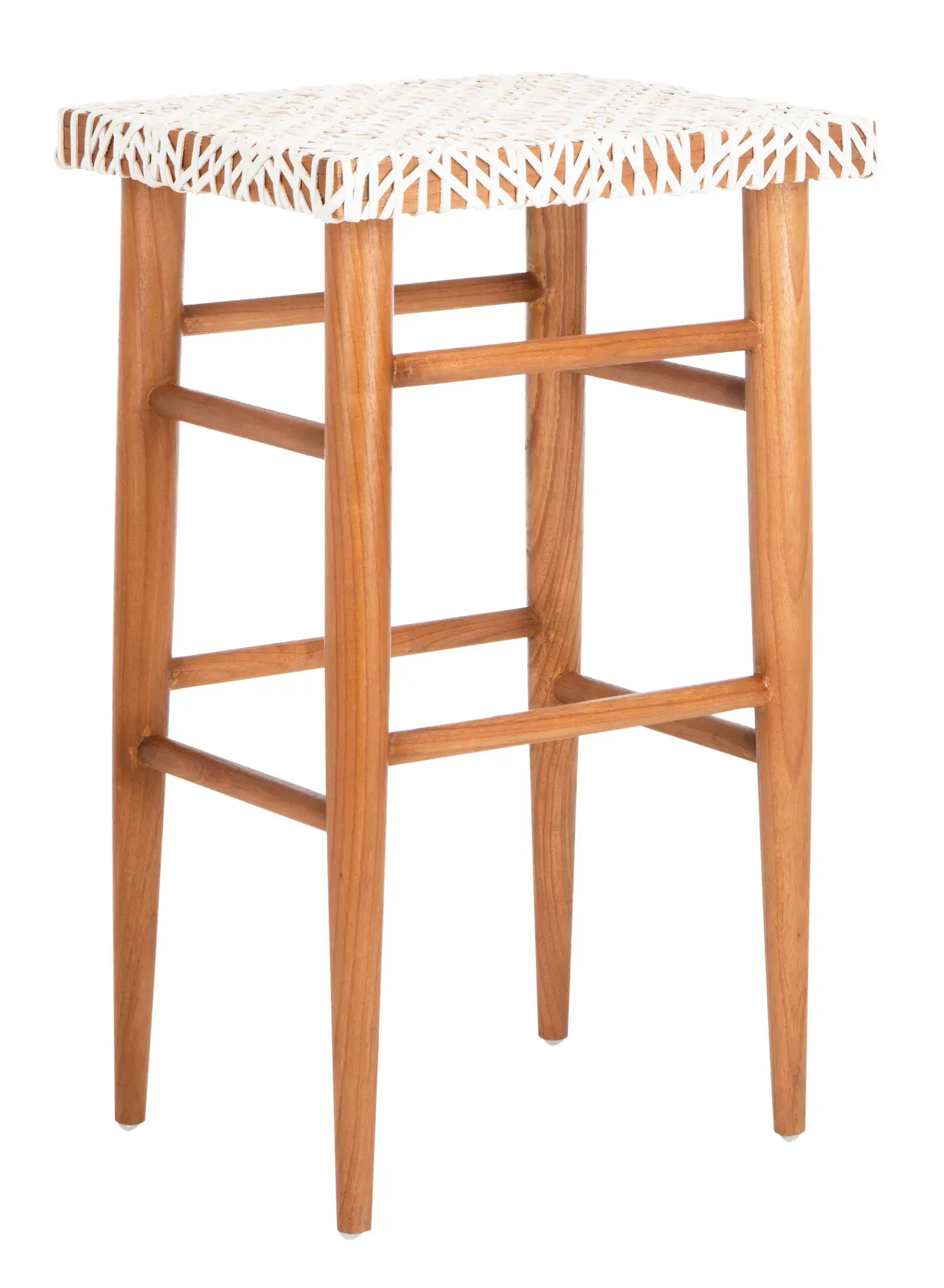 Kaleo Woven Leather Barstool