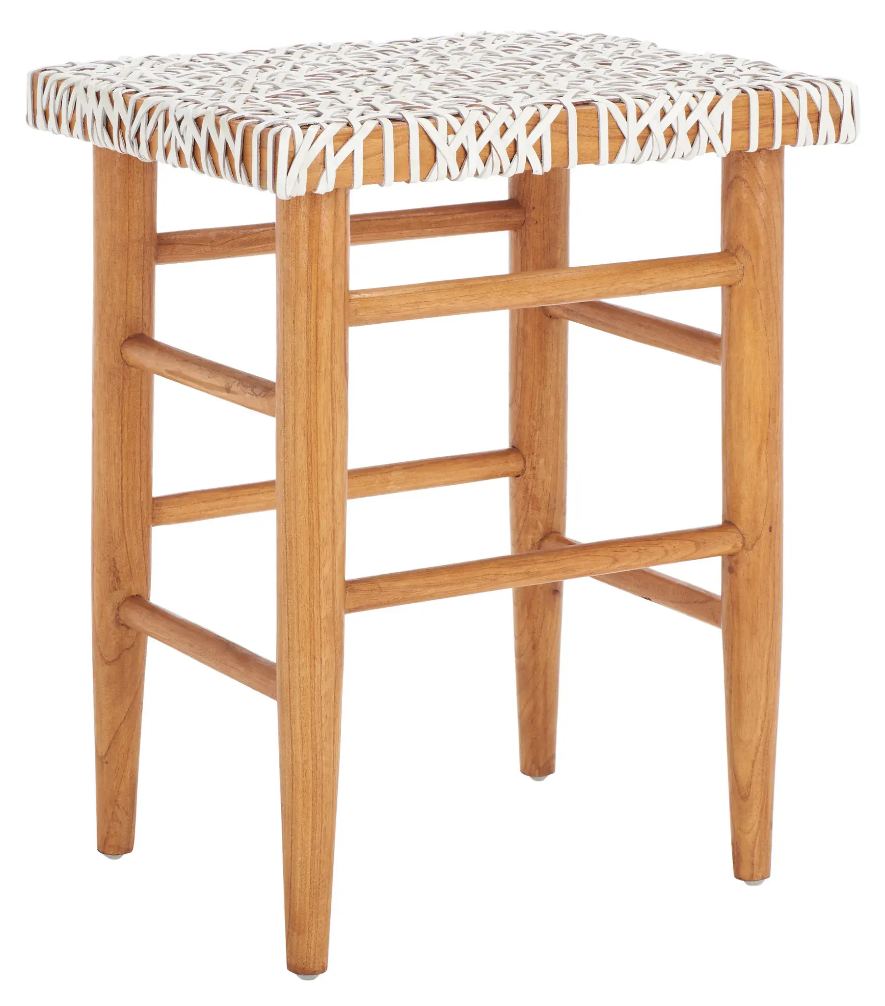 Kaleo Woven Leather Counter Stool