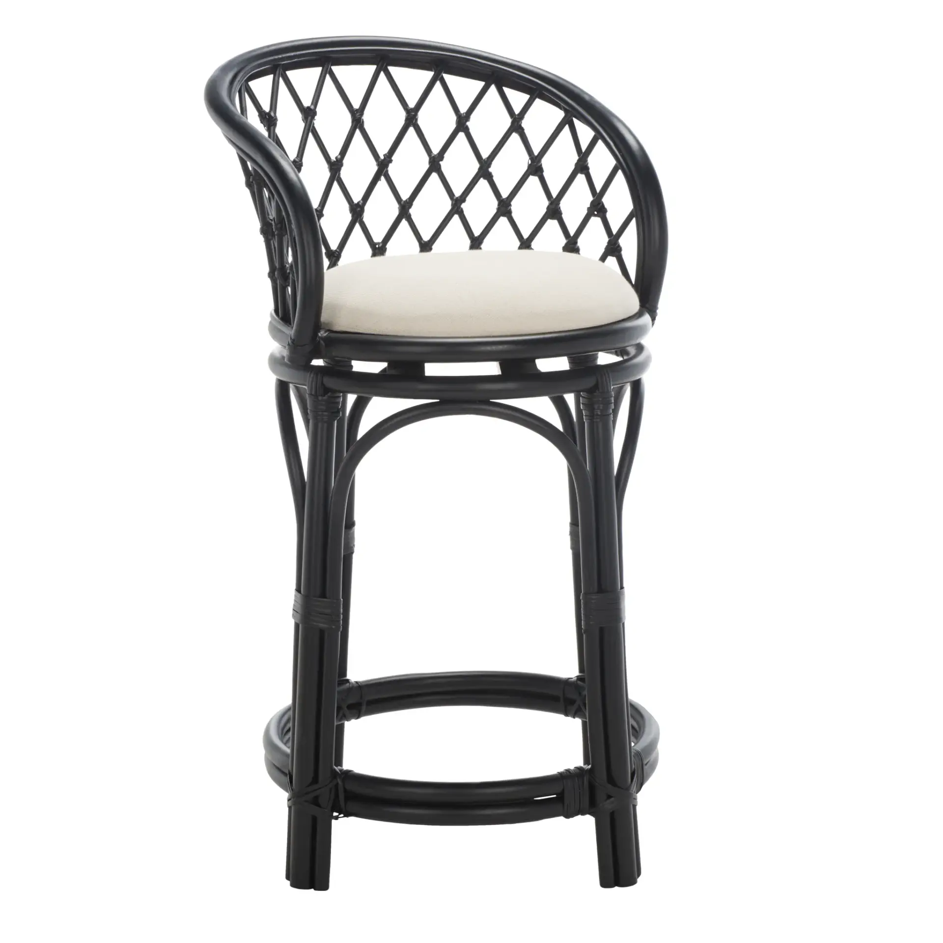 Yuta Rattan Swivel Counter Stool With Cushion