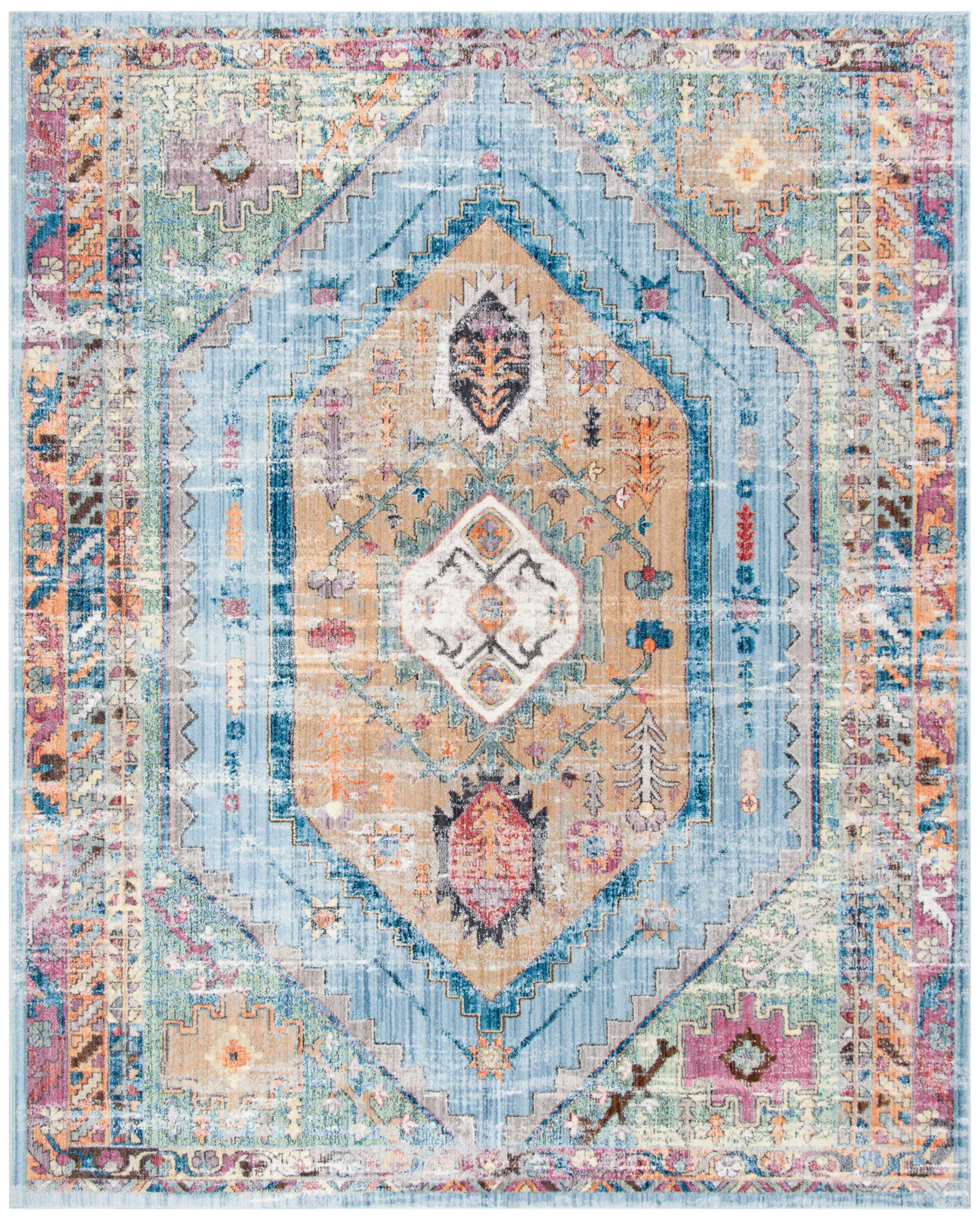 Bristol Distressed Diamond Medallion Rug