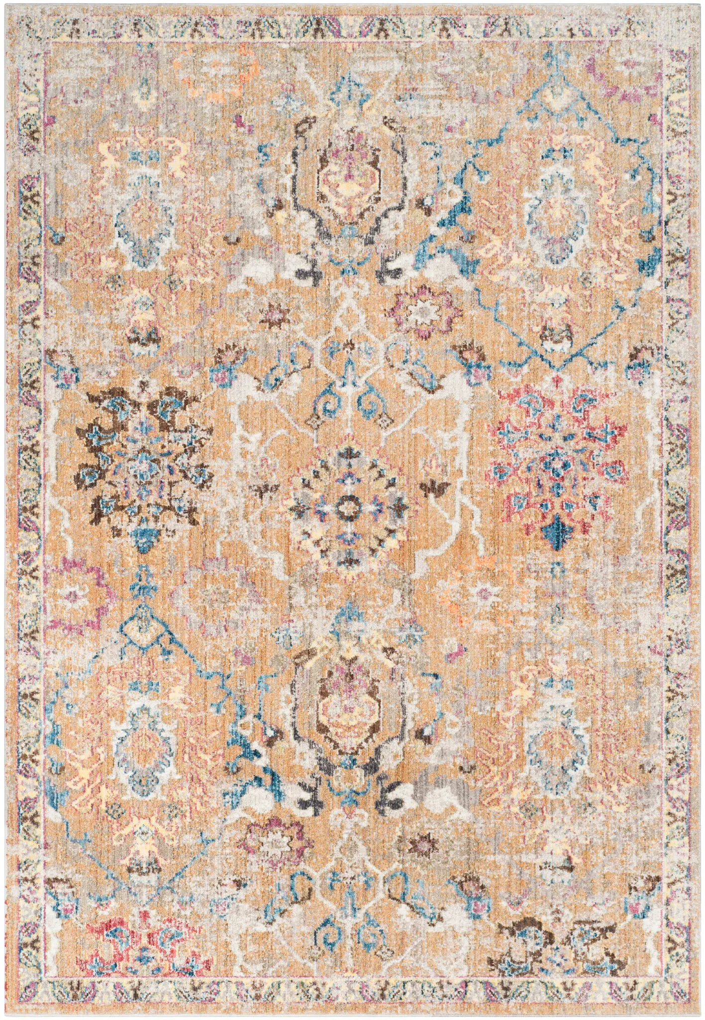 Bristol Distressed Floral Medallion Rug