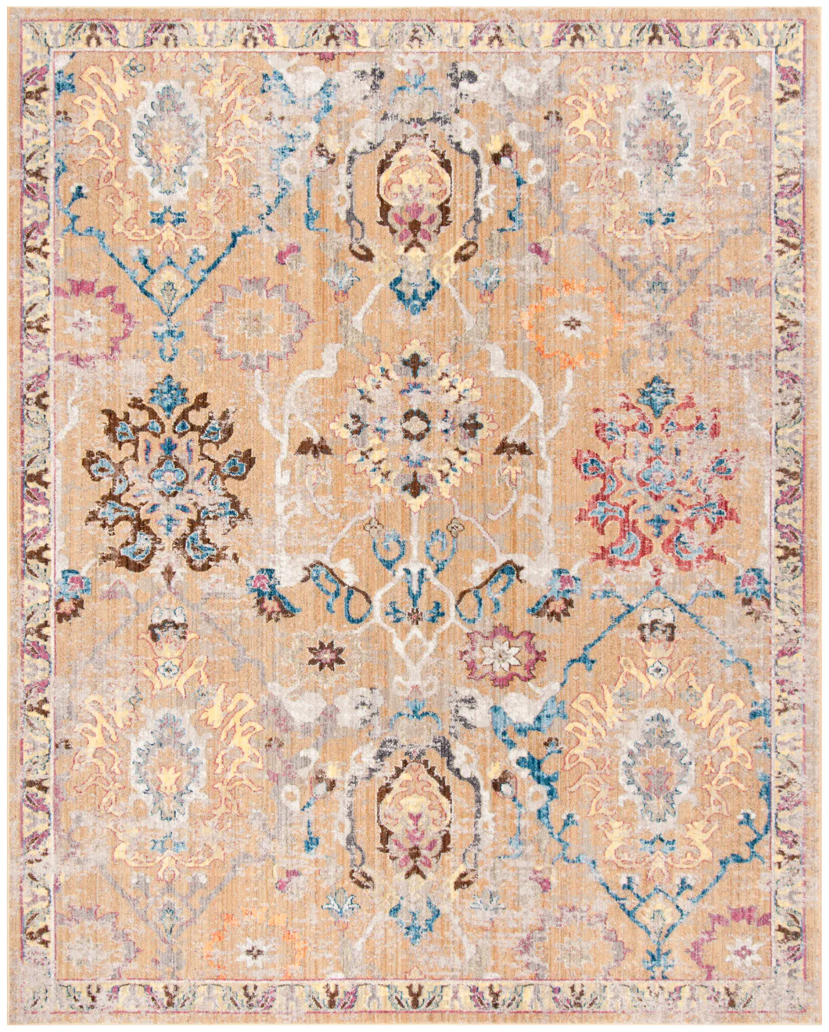 Bristol Distressed Floral Medallion Rug