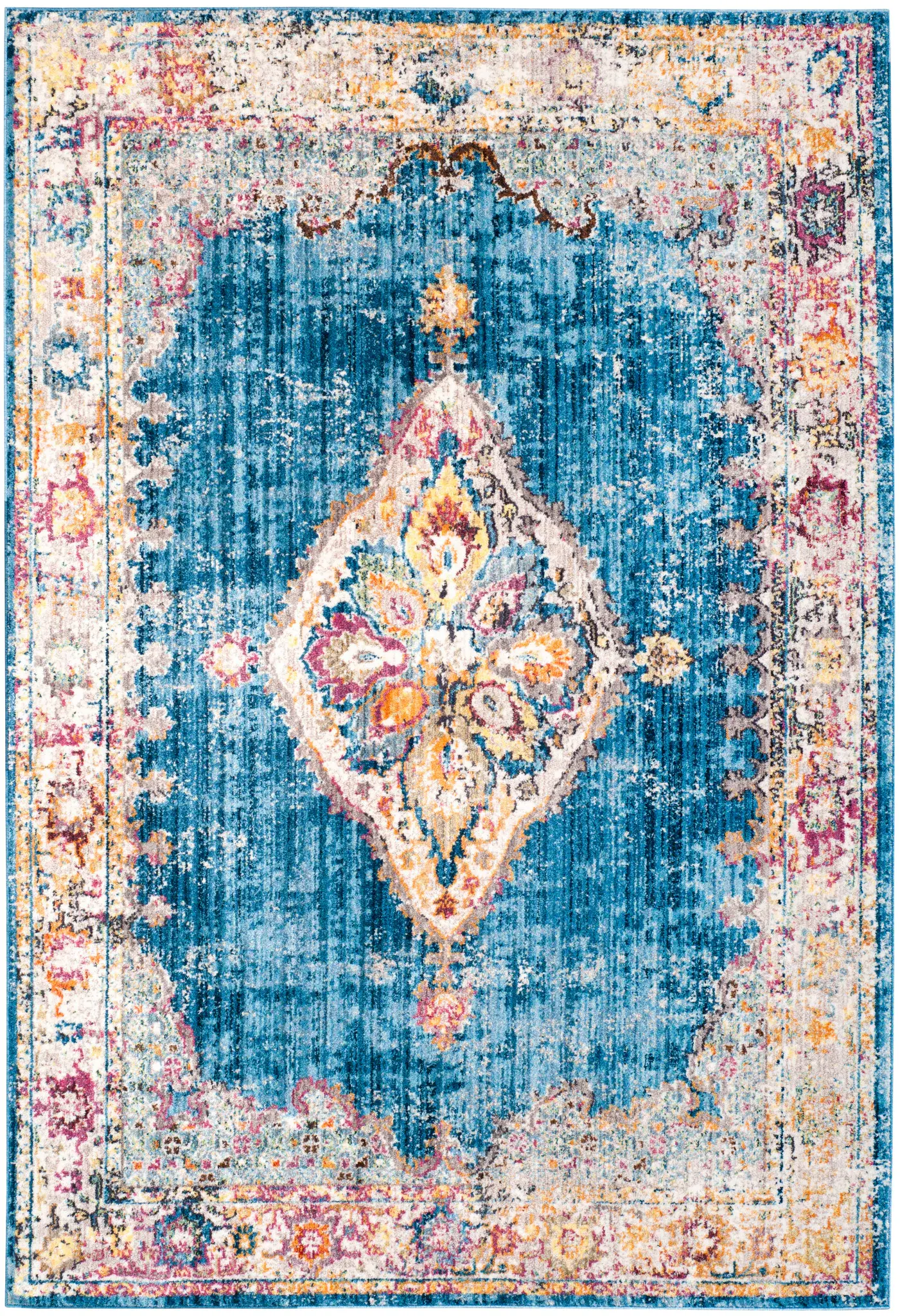 Bristol Distressed Lozenge Medallion Rug