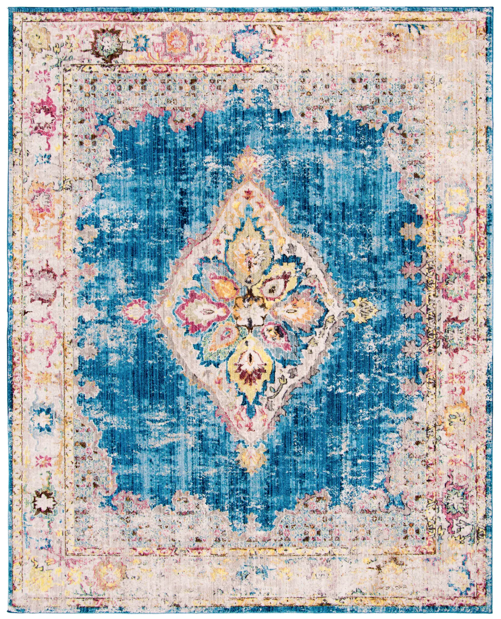 Bristol Distressed Lozenge Medallion Rug