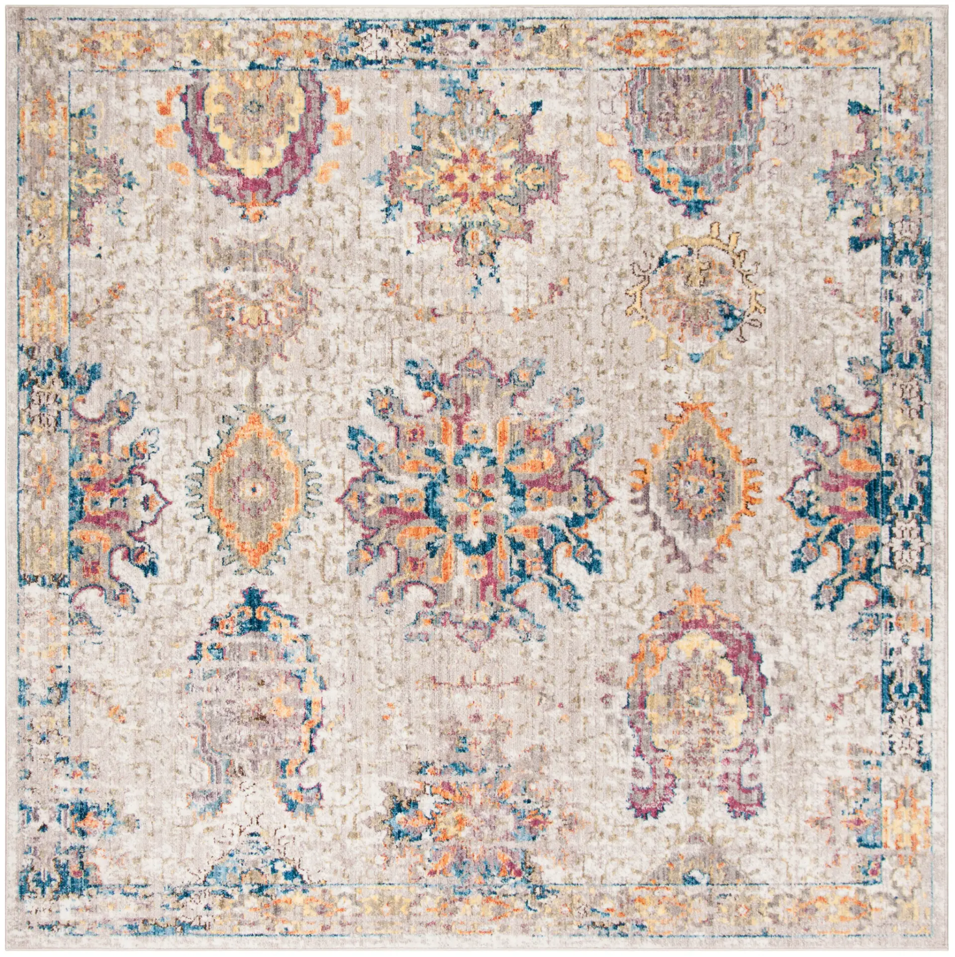 Bristol Distressed Rosette Allover Rug