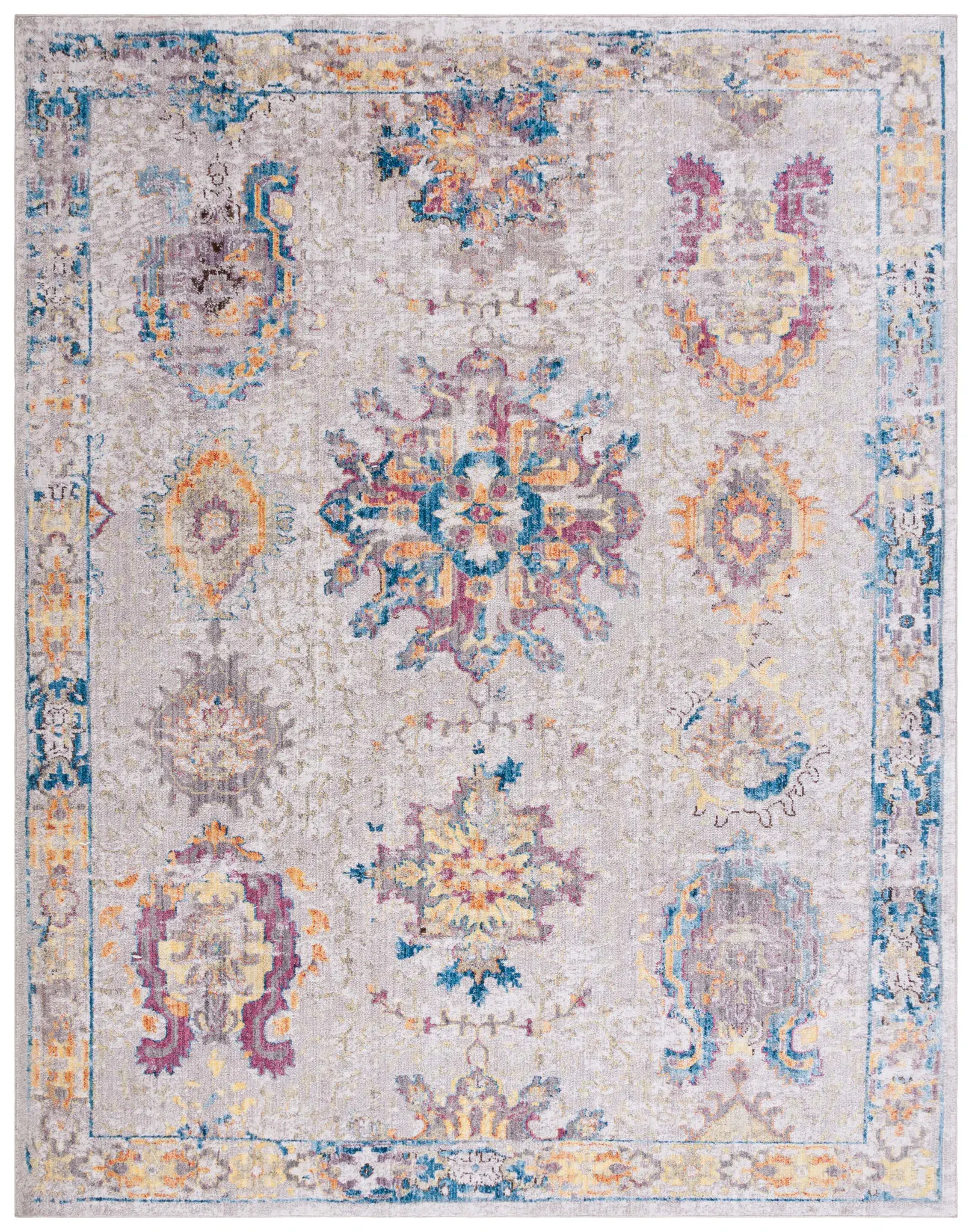 Bristol Distressed Rosette Allover Rug