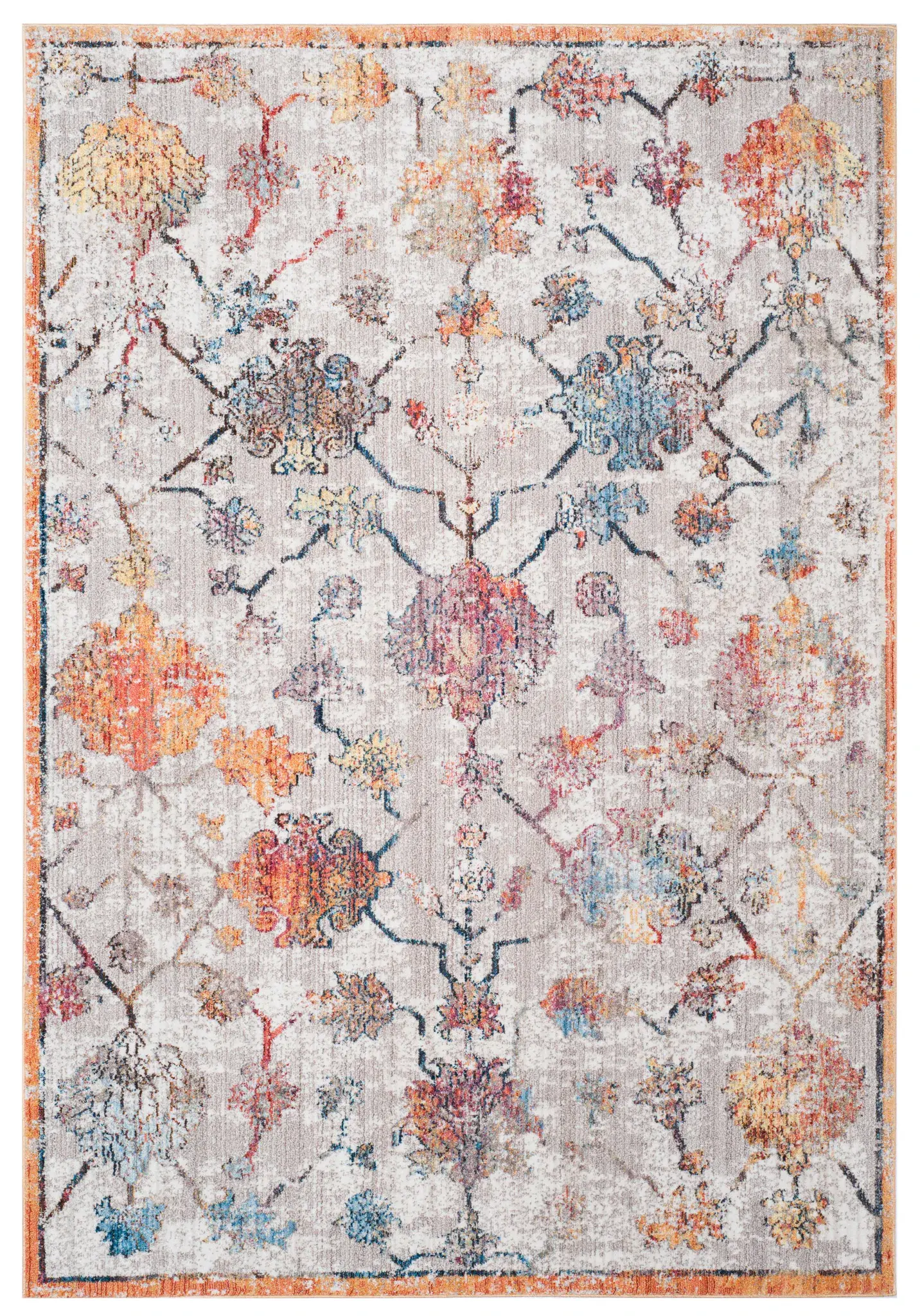 Bristol Distressed Floral Trellis Rug