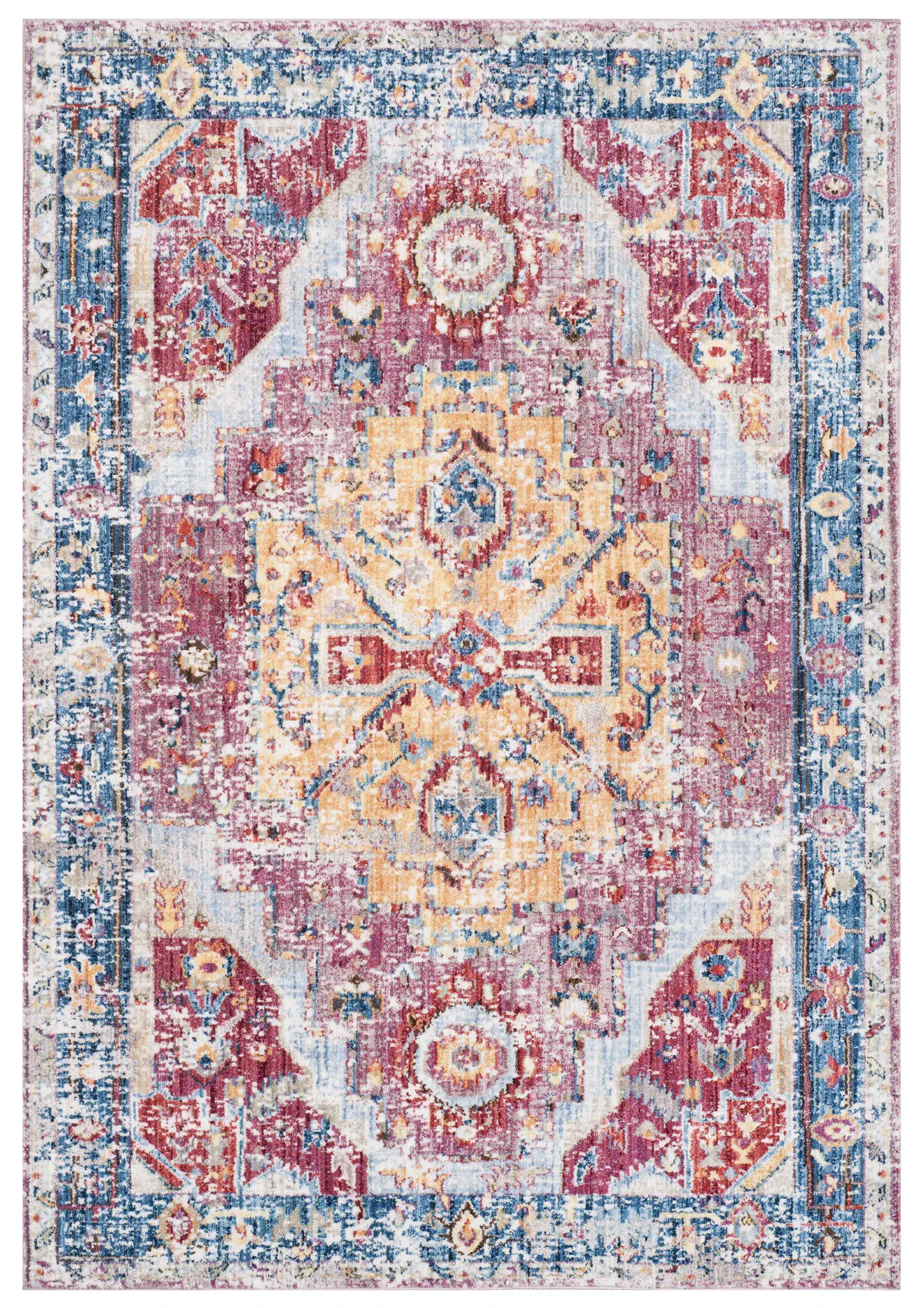 Bristol Distressed Panel Medallion Rug