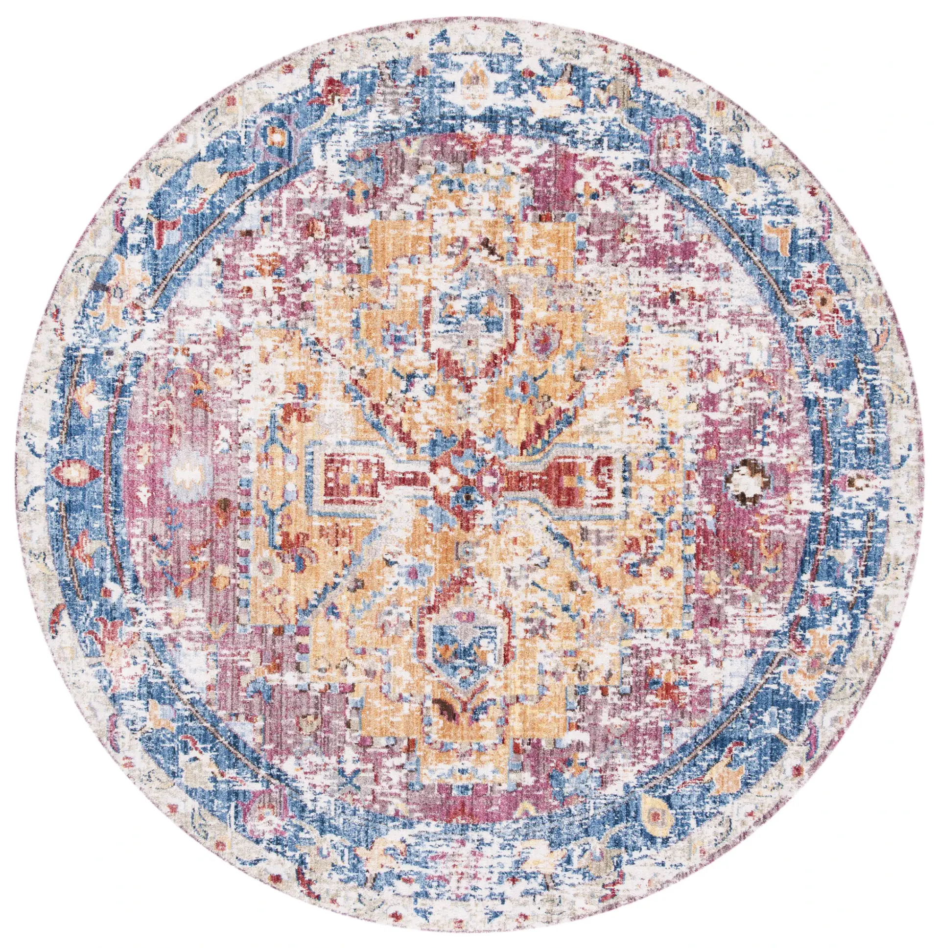 Bristol Distressed Panel Medallion Rug