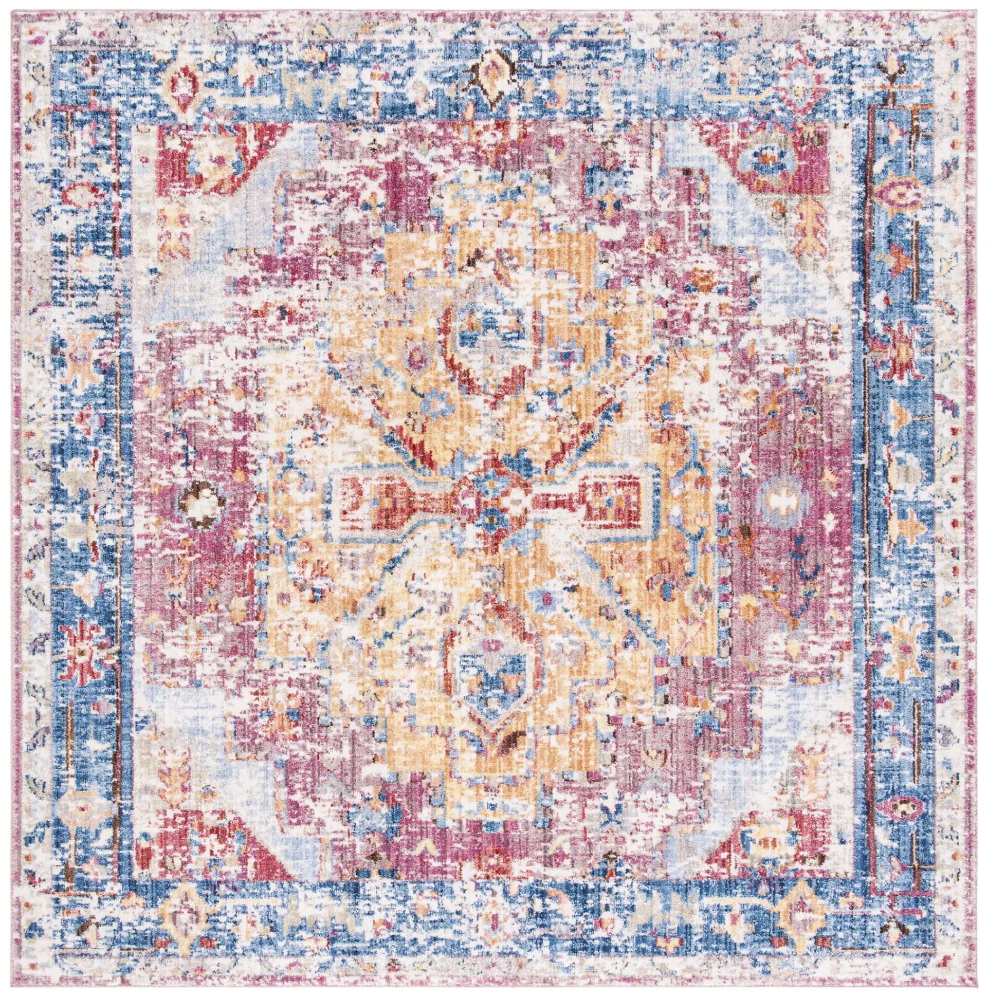 Bristol Distressed Panel Medallion Rug
