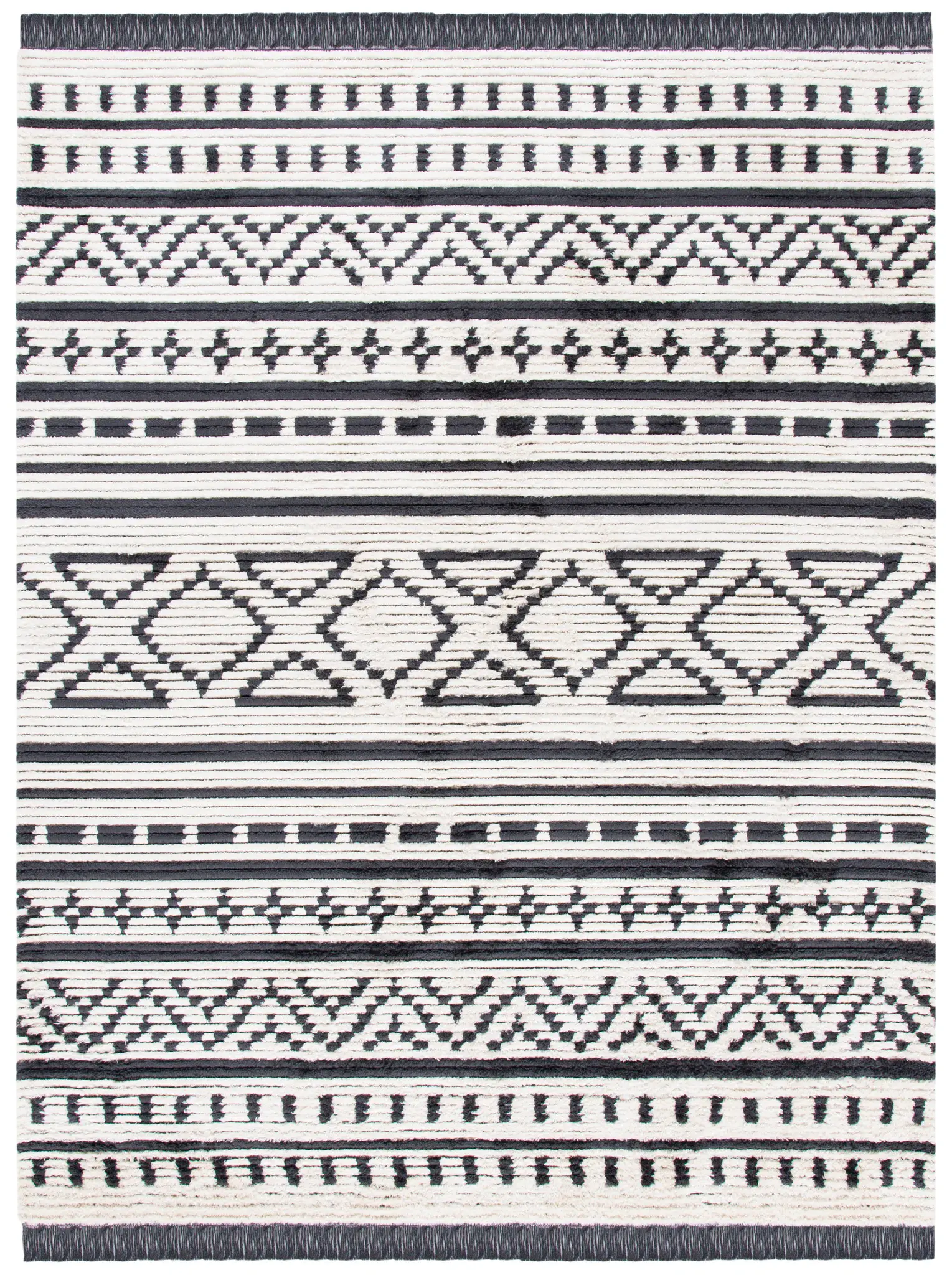 Burko Banded Diamond Shag Rug