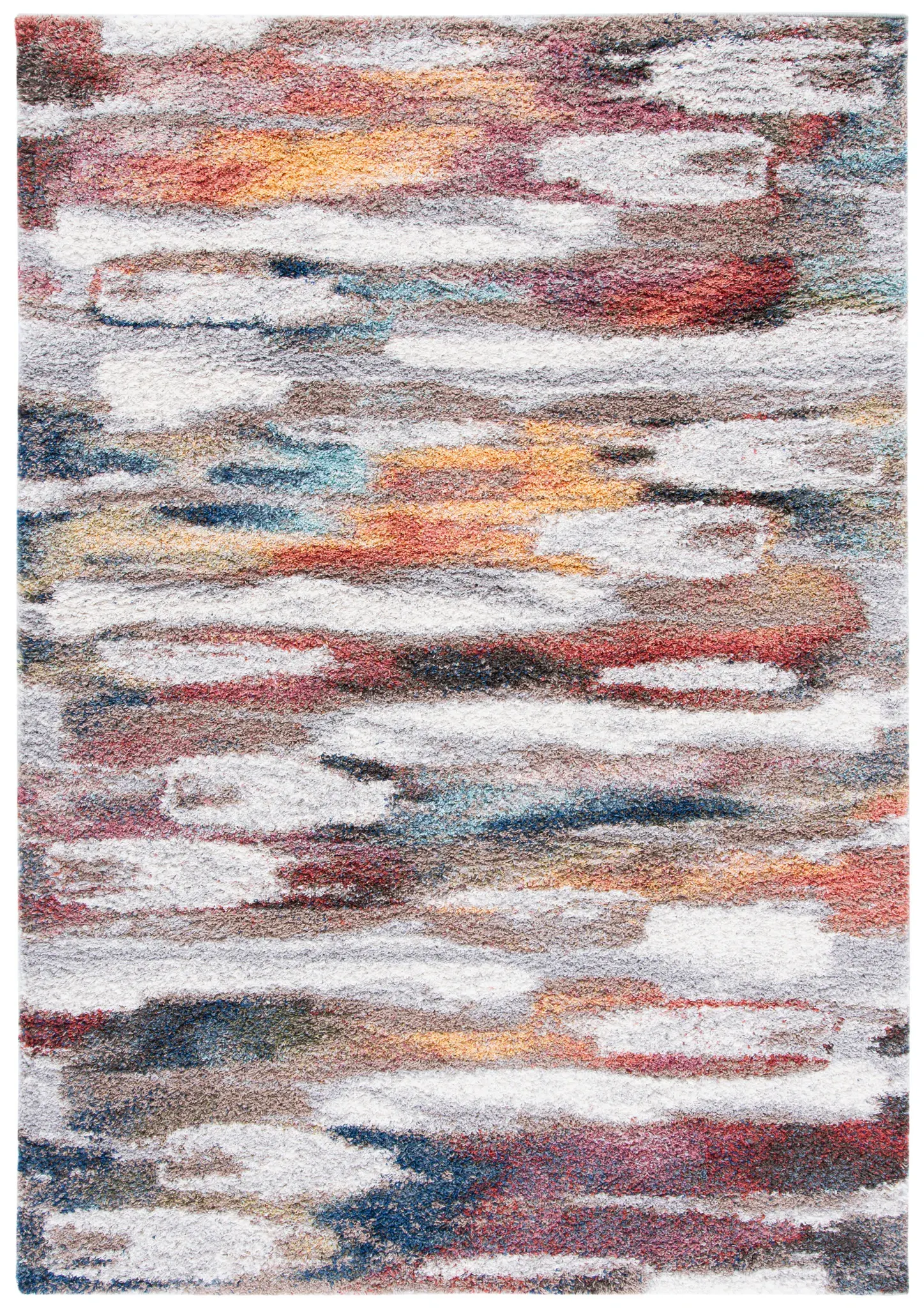 Calista Abstract Banded Shag Rug
