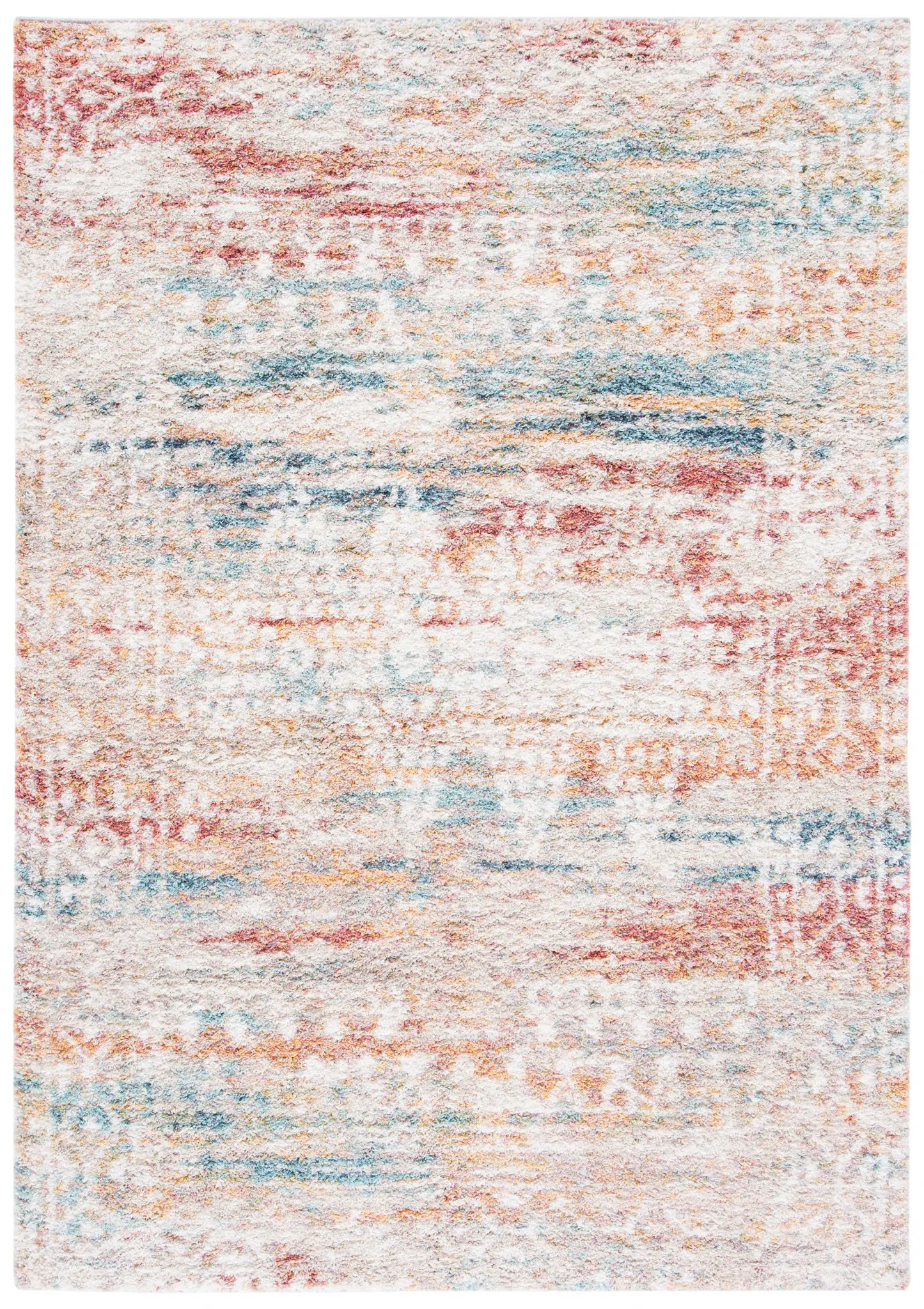 Calista Distressed Abstract Shag Rug