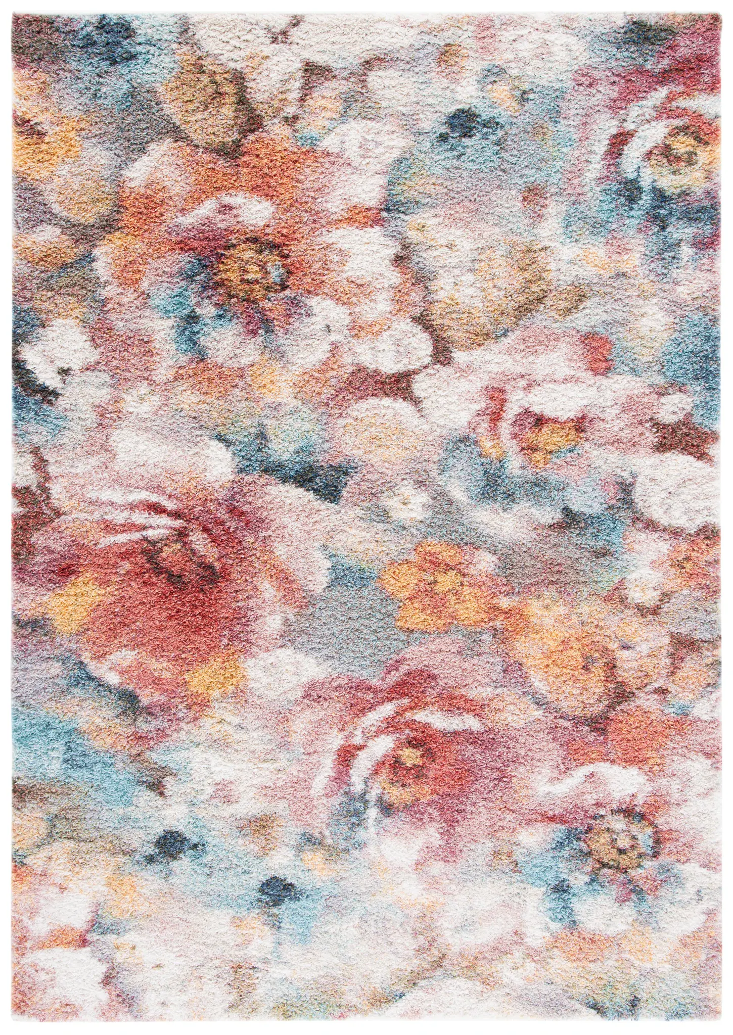 Calista Watercolor Floral Shag Rug