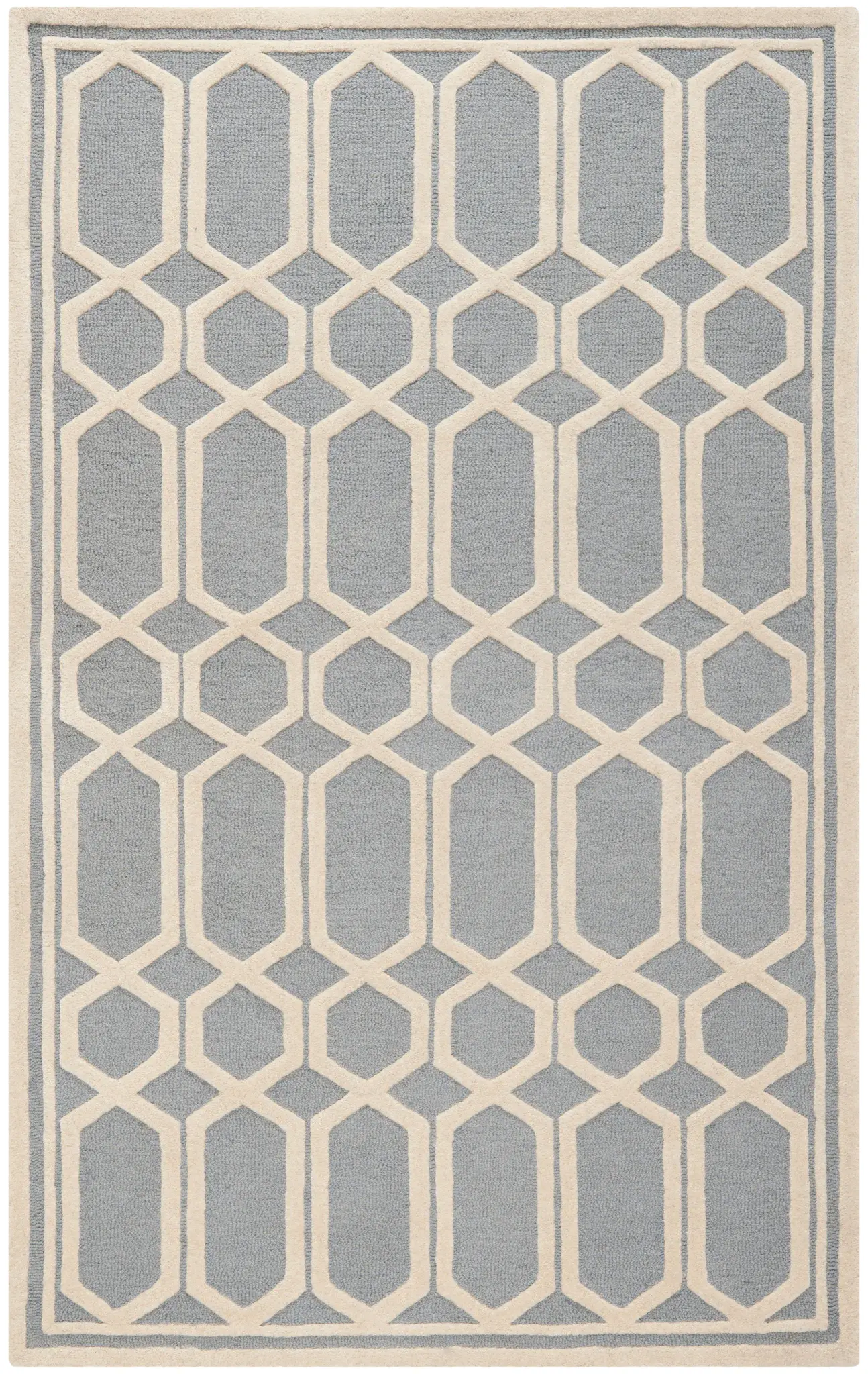 Cambridge Elongated Hexagon Trellis Hand-Tufted Wool Rug