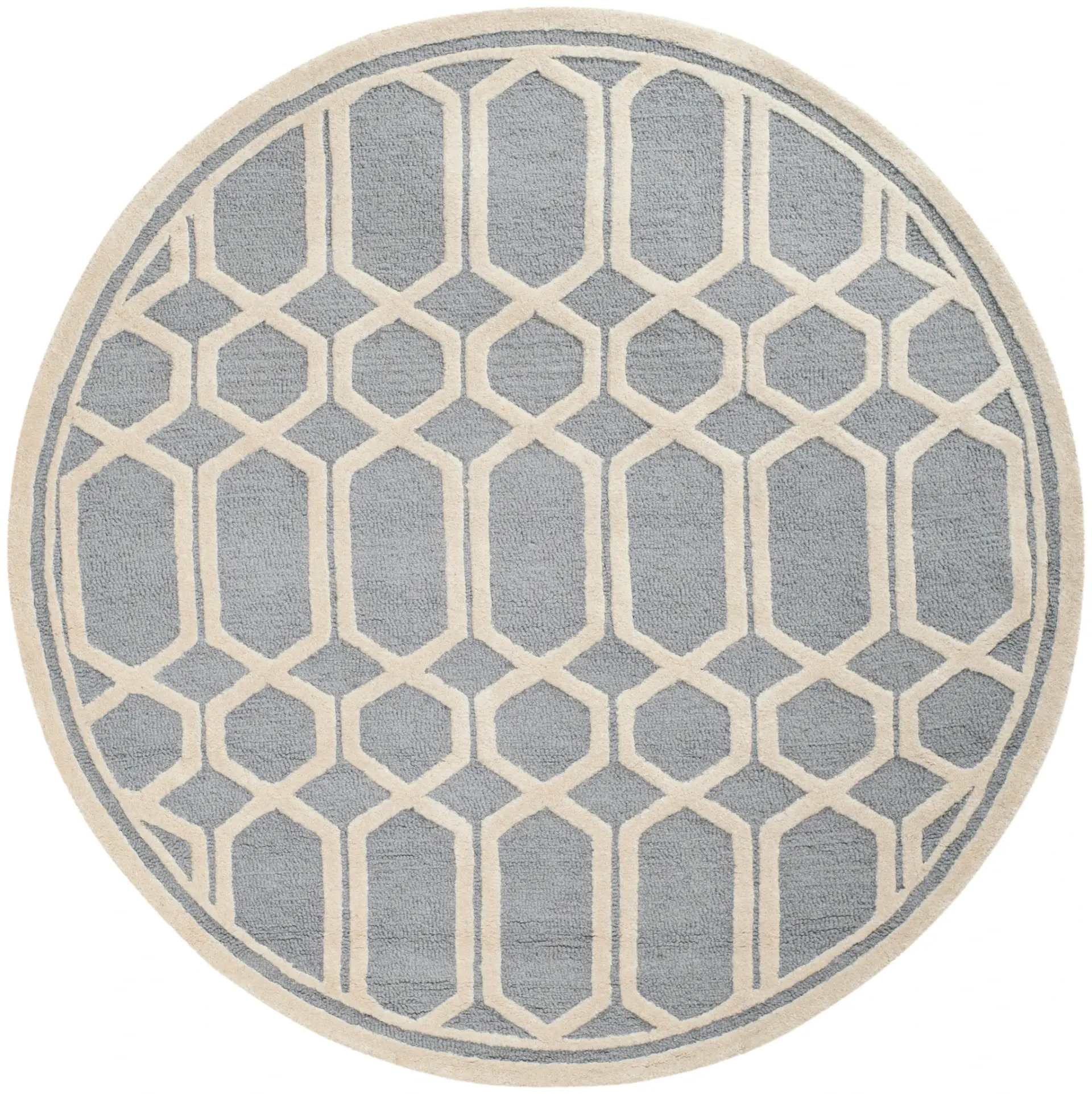 Cambridge Elongated Hexagon Trellis Hand-Tufted Wool Rug