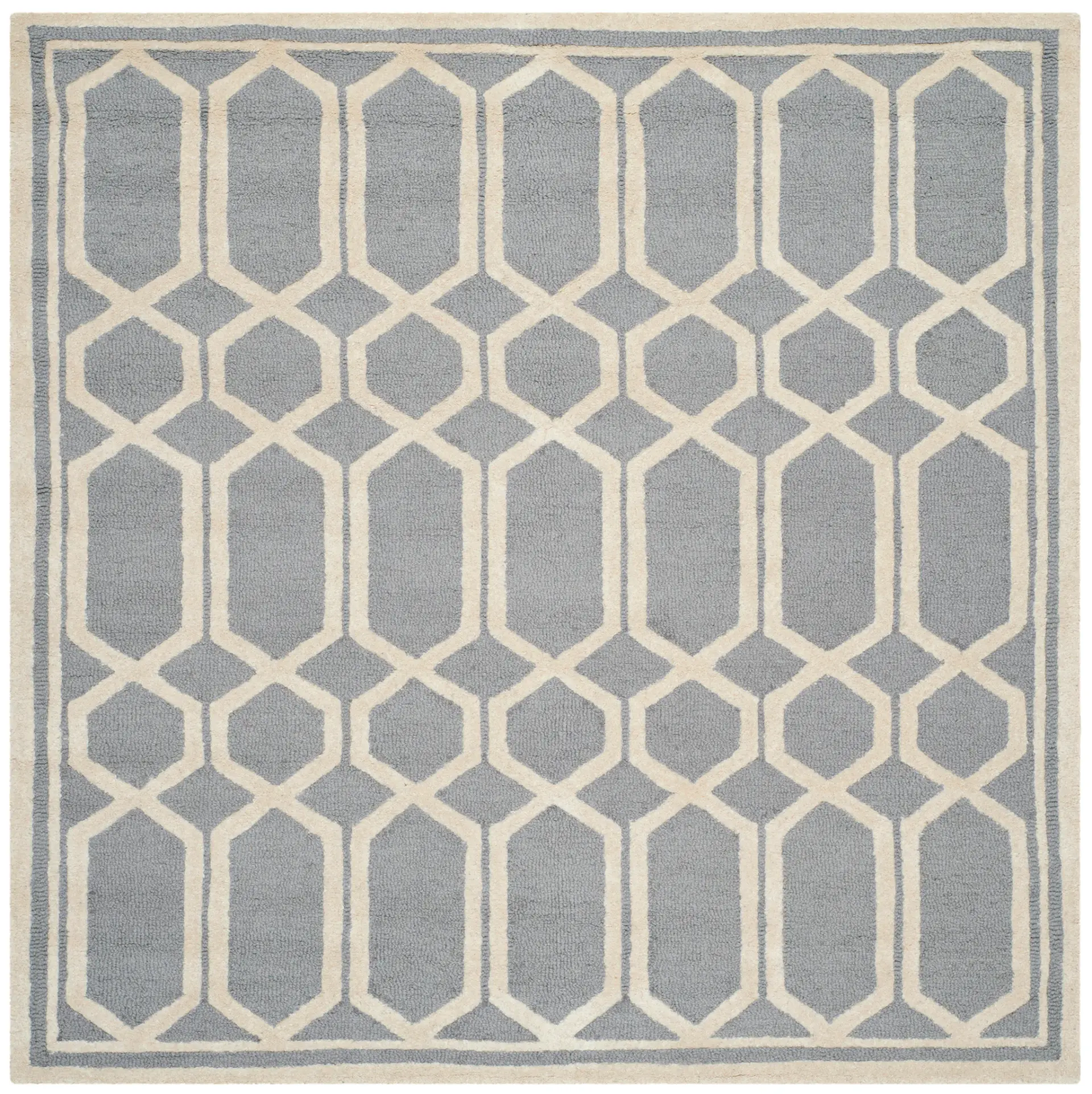 Cambridge Elongated Hexagon Trellis Hand-Tufted Wool Rug