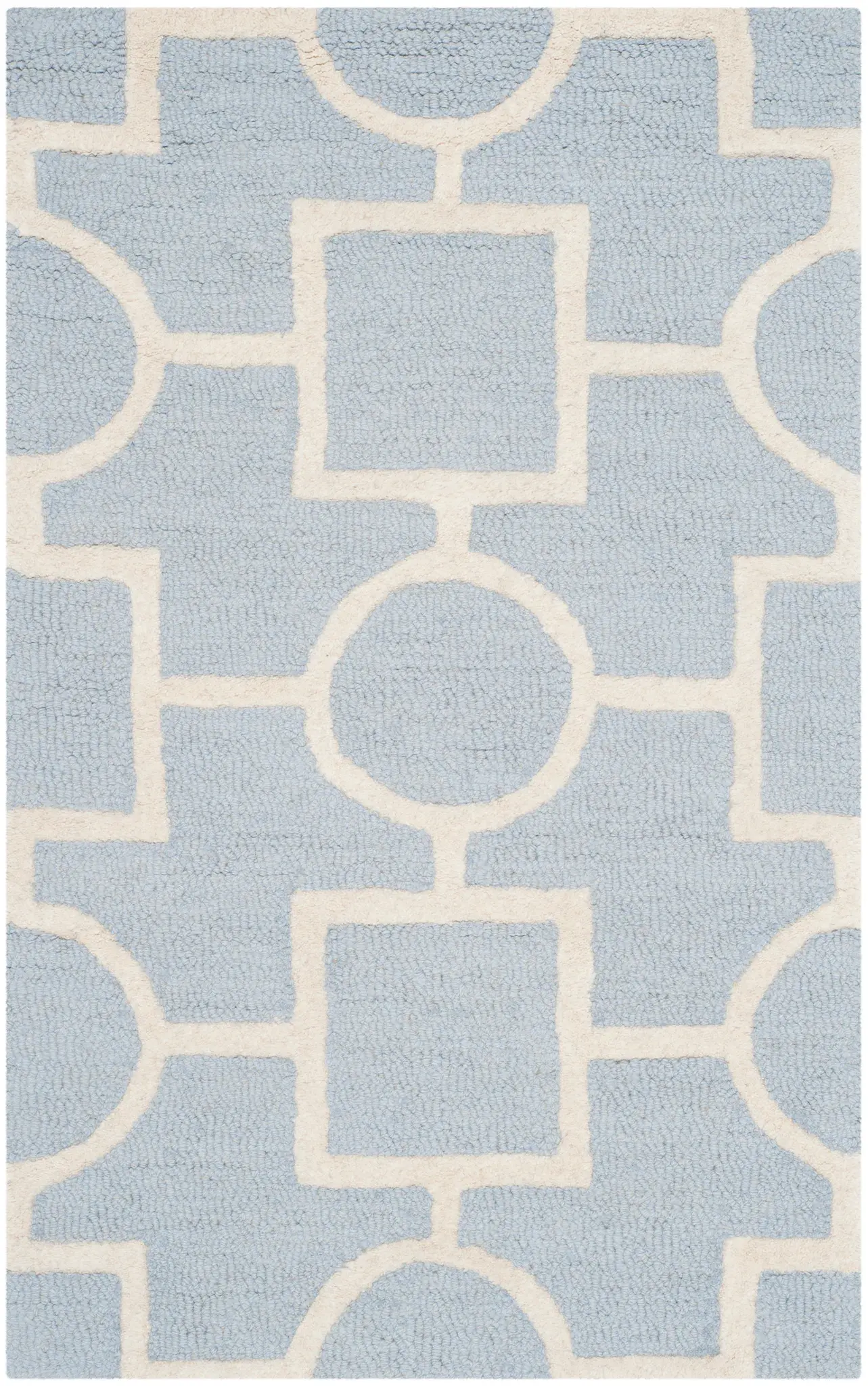 Cambridge Connected Circles And Squares Hand-Tufted Wool Rug