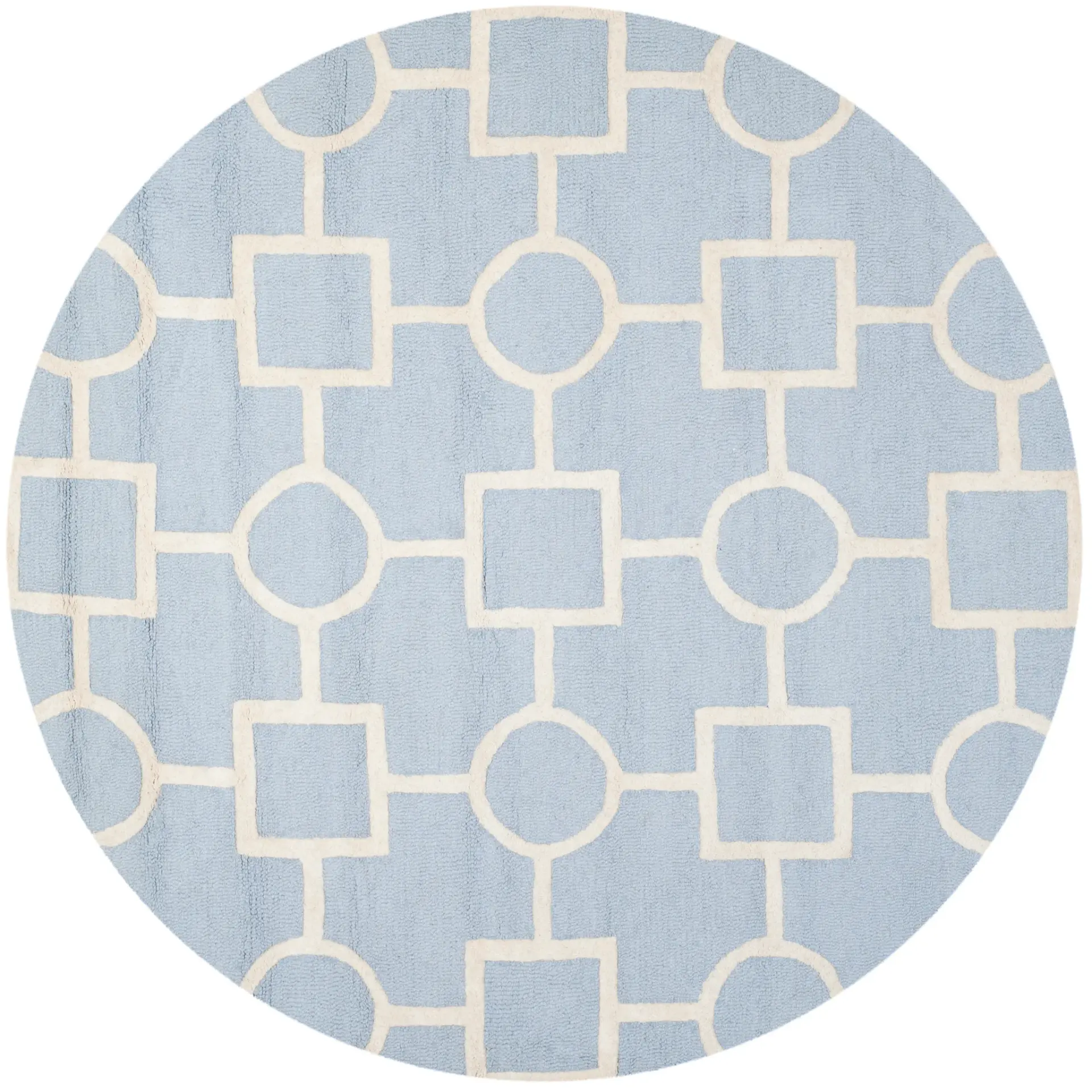Cambridge Connected Circles And Squares Hand-Tufted Wool Rug