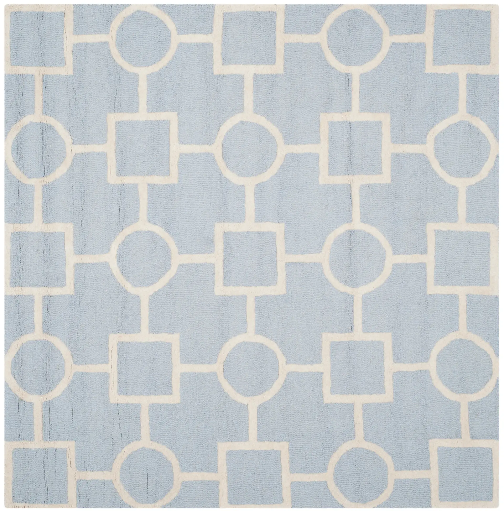 Cambridge Connected Circles And Squares Hand-Tufted Wool Rug