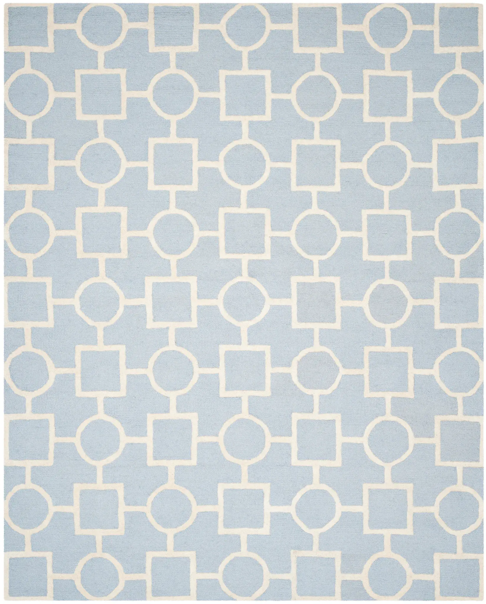 Cambridge Connected Circles And Squares Hand-Tufted Wool Rug
