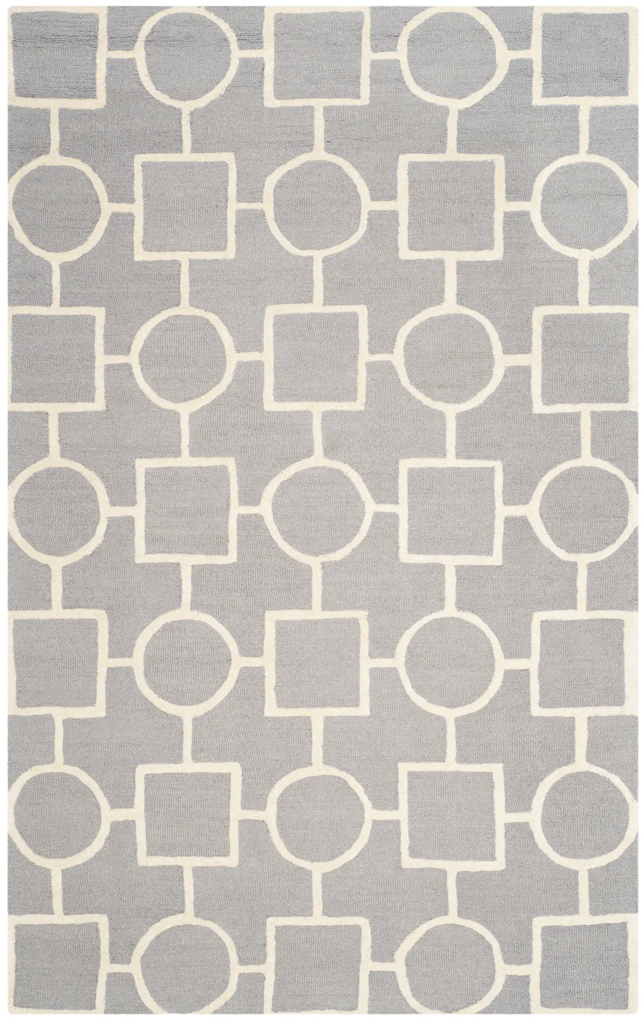 Cambridge Connected Circles And Squares Hand-Tufted Wool Rug