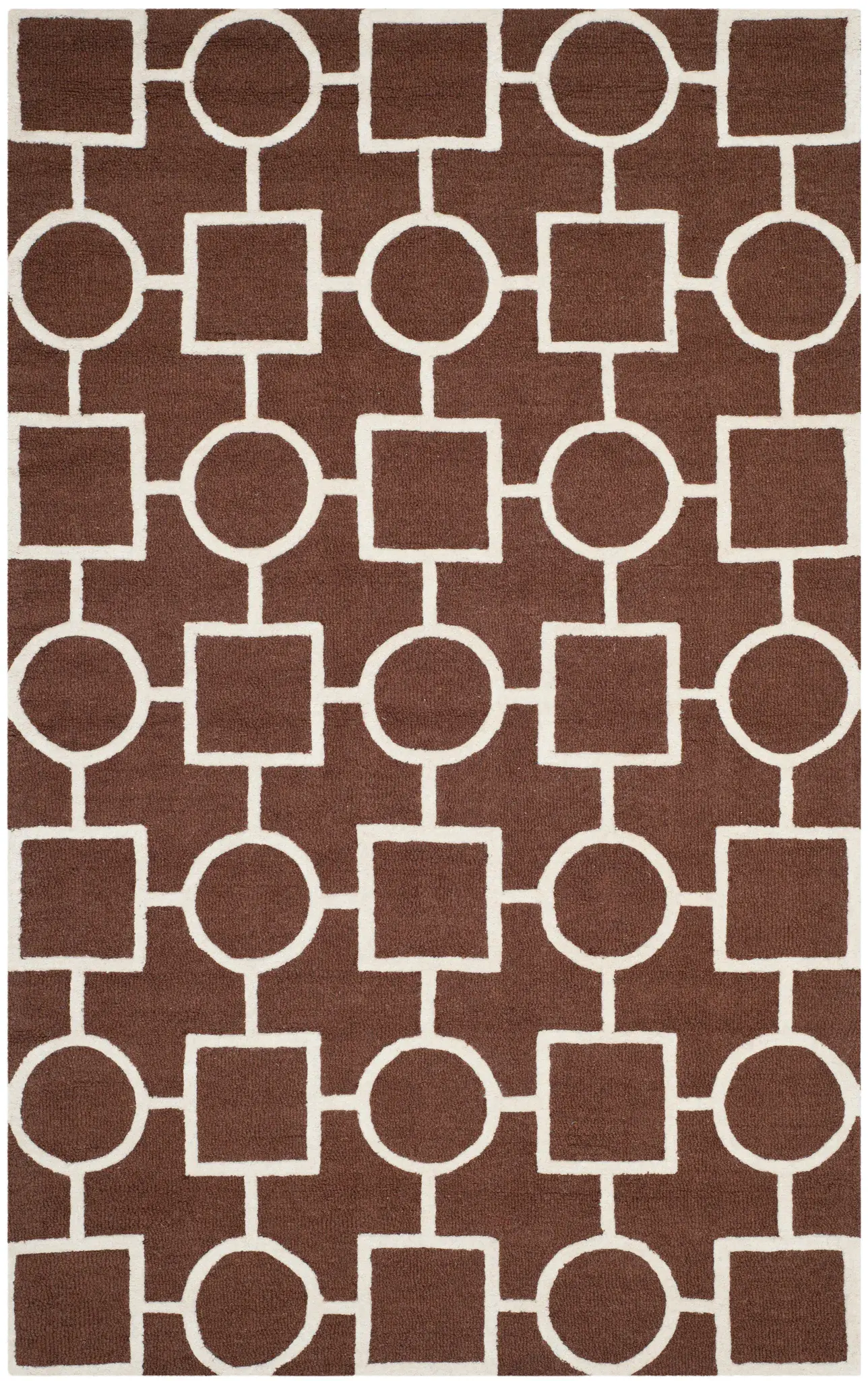 Cambridge Connected Circles And Squares Hand-Tufted Wool Rug