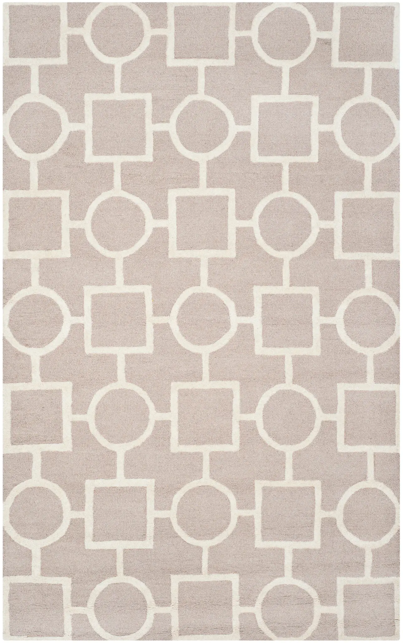 Cambridge Connected Circles And Squares Hand-Tufted Wool Rug