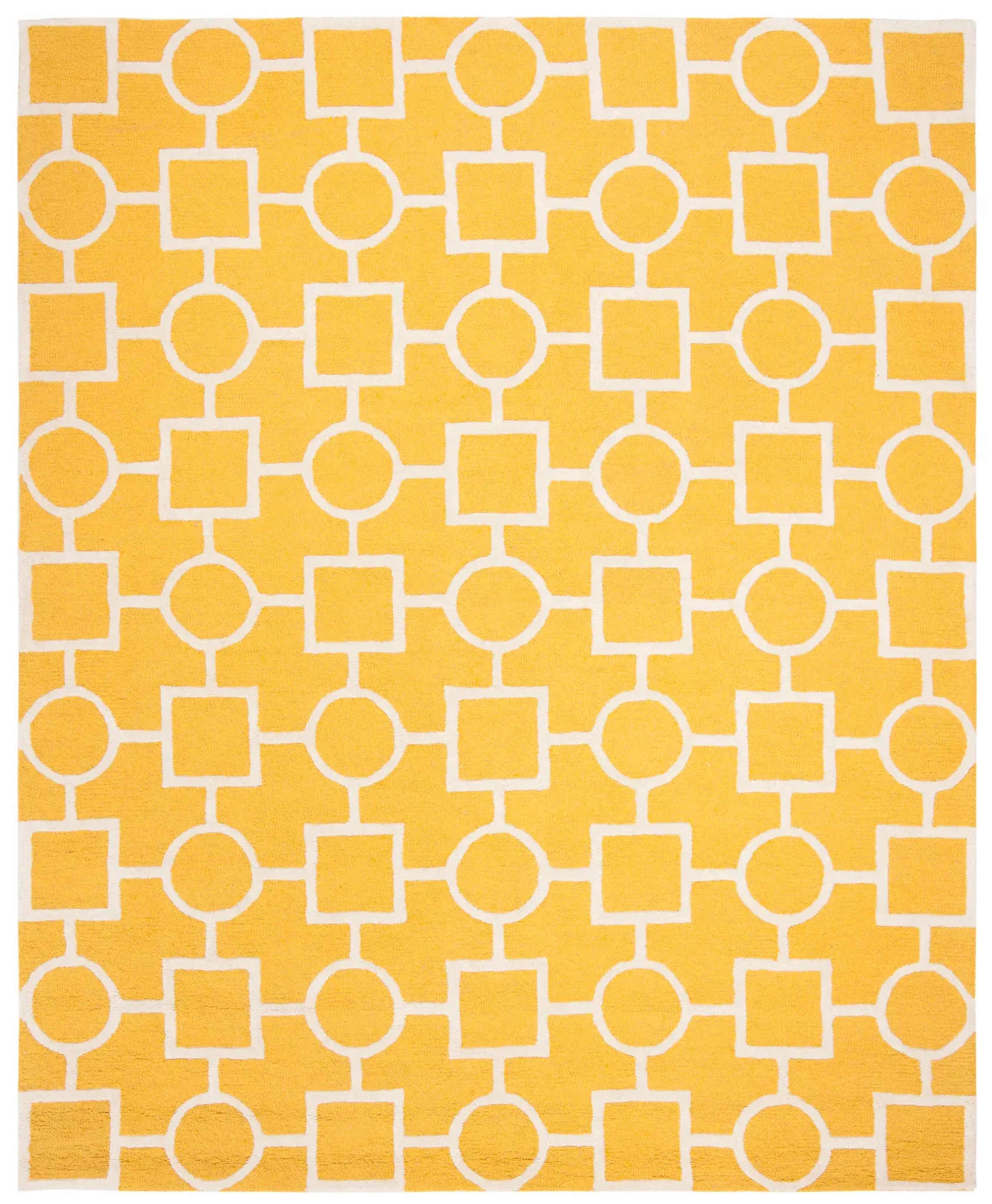 Cambridge Connected Circles And Squares Hand-Tufted Wool Rug